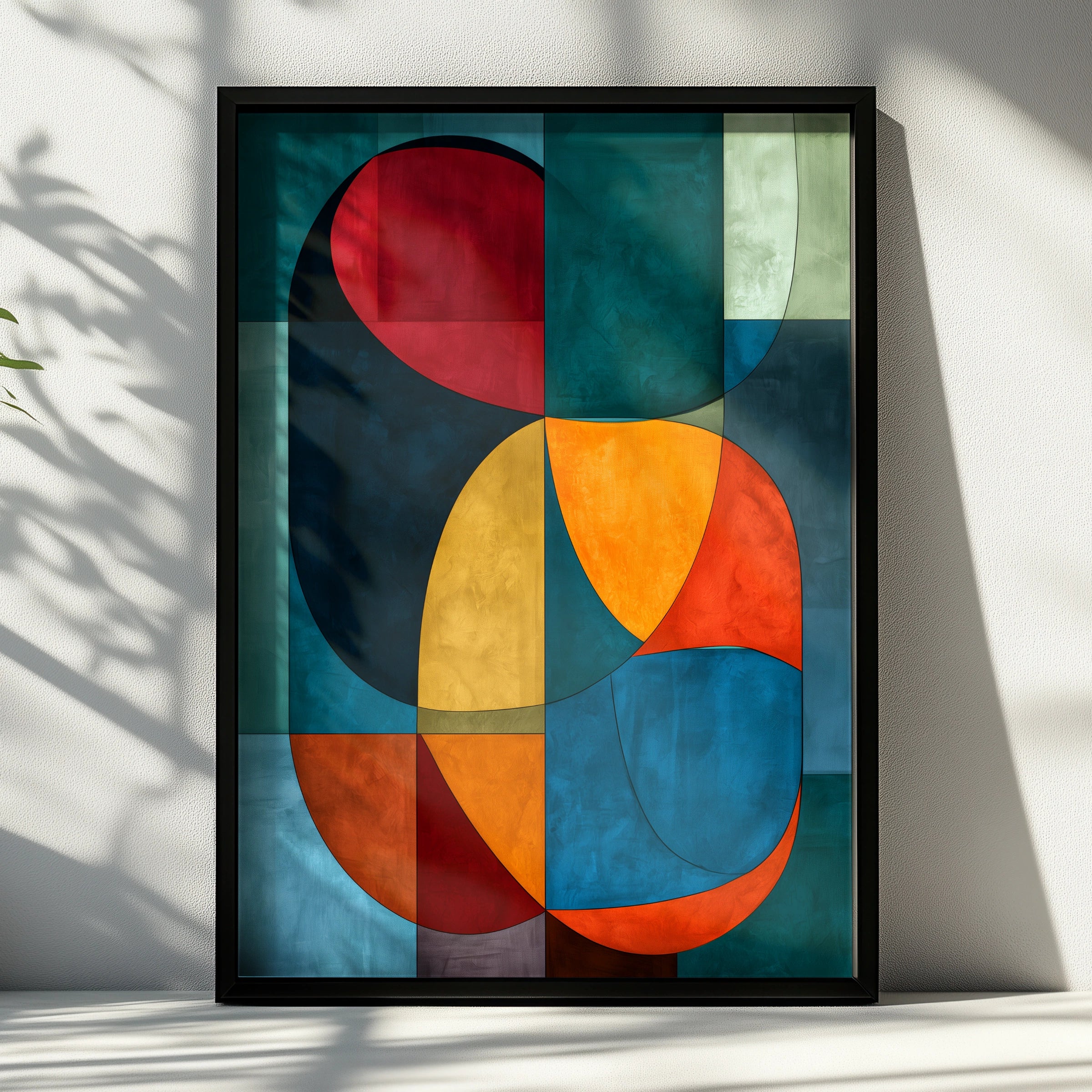 Abstract Geometric Art, Colourful Wall Decor, Modern Home Design, Vibrant Canvas Print