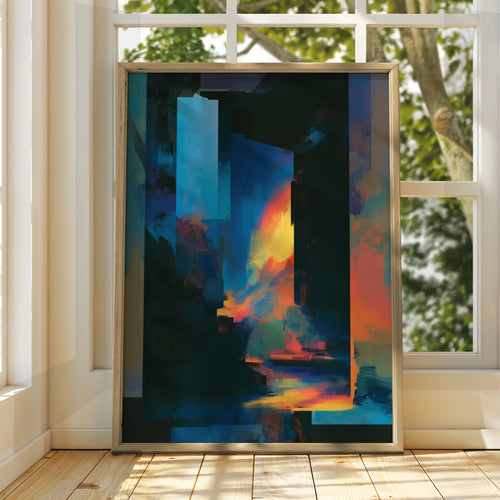 Abstract Landscape Art Print, Colourful Wall Art, Modern Home Decor, Vibrant Palette