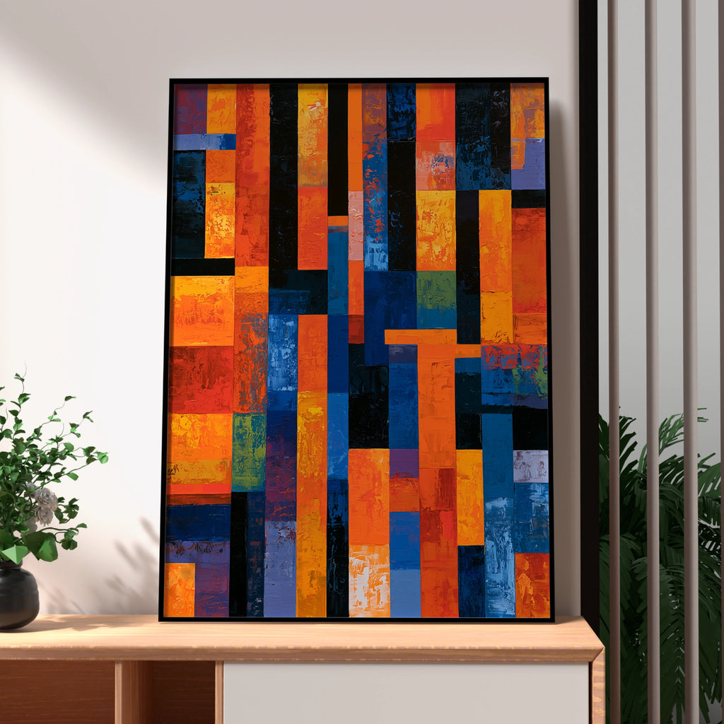 Abstract Geometric Art Print, Colourful Wall Decor, Modern Statement Piece