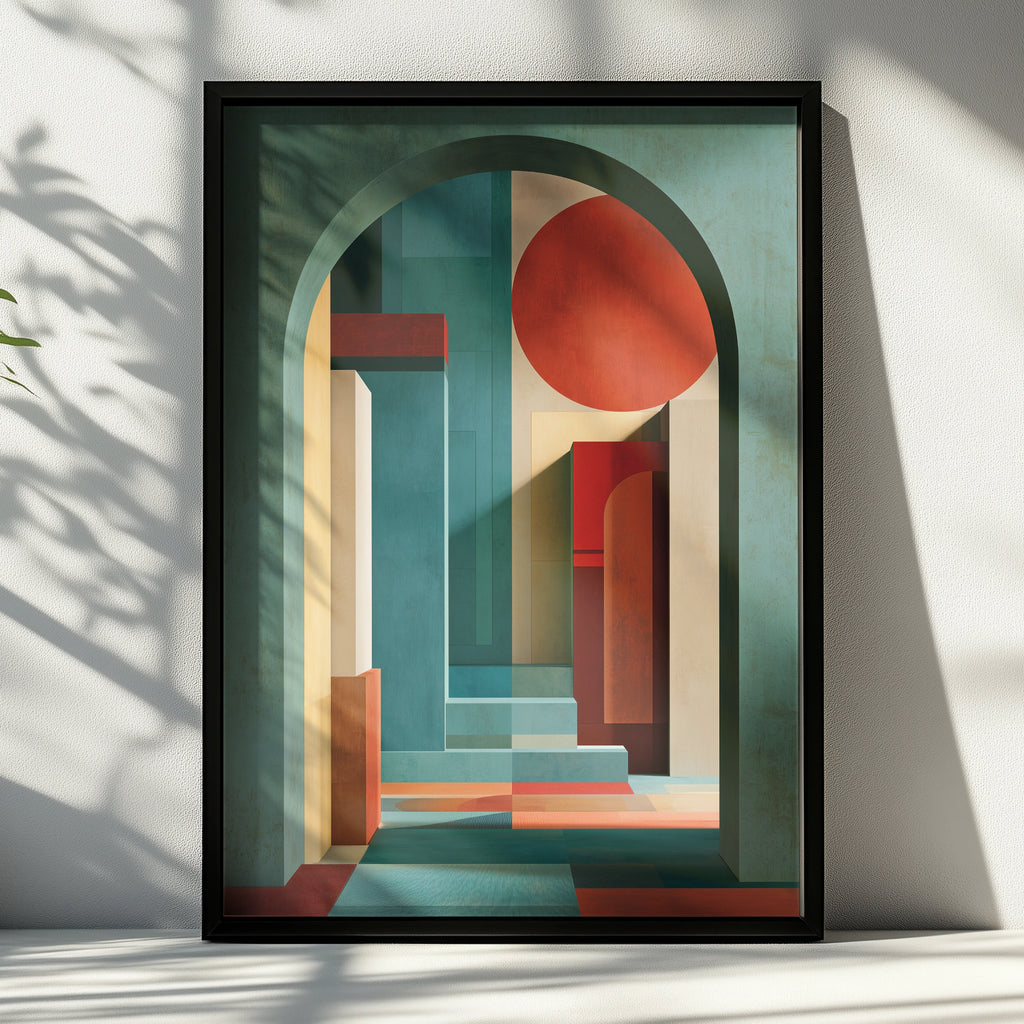 Abstract Geometric Art Print, Colourful Wall Decor, Modern Interior Artwork