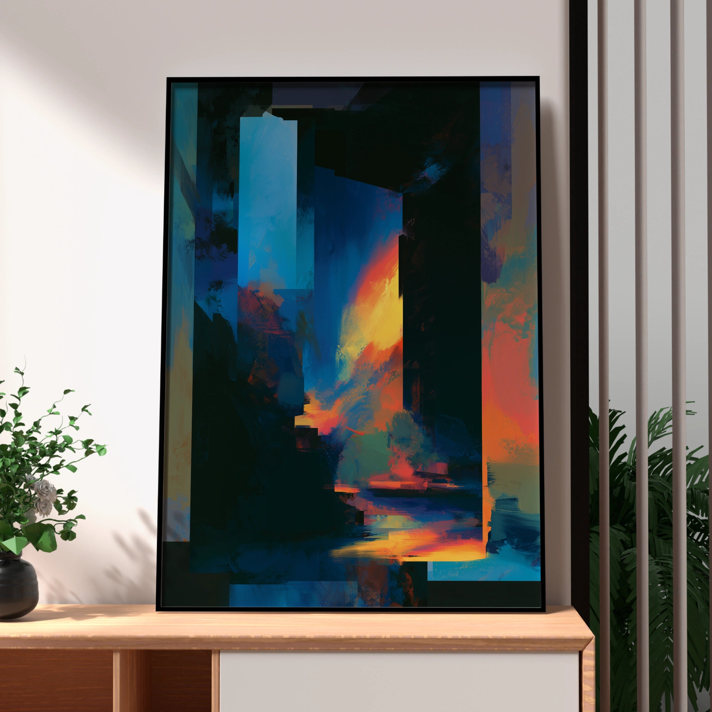 Abstract Landscape Art Print, Colourful Wall Art, Modern Home Decor, Vibrant Palette