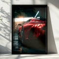 Red Supercar Wall Art, Sportscar Poster, Modern Car Decor, Minimalist Art