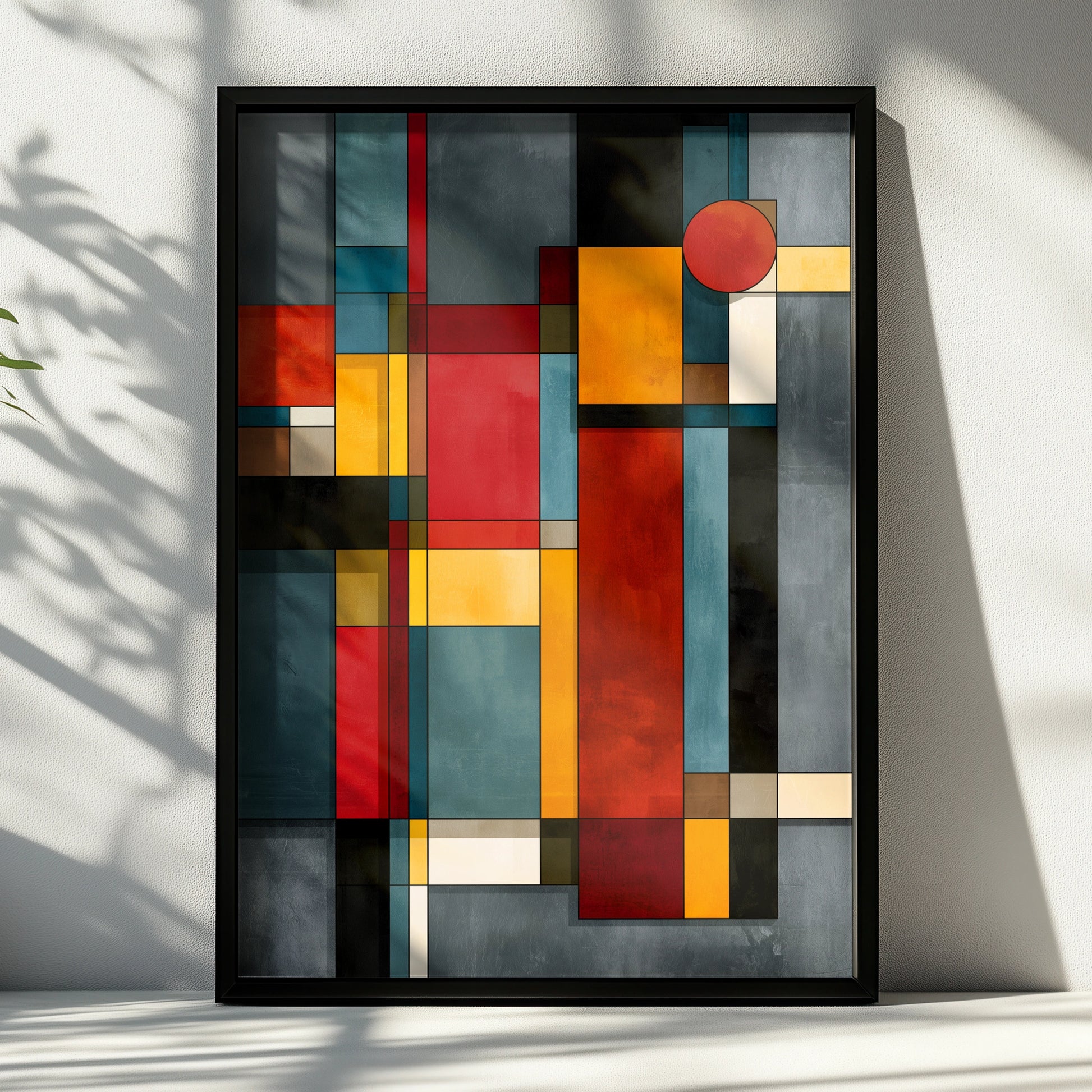 Abstract Geometric Wall Art, Bold Colourful Print, Modern Home Decor