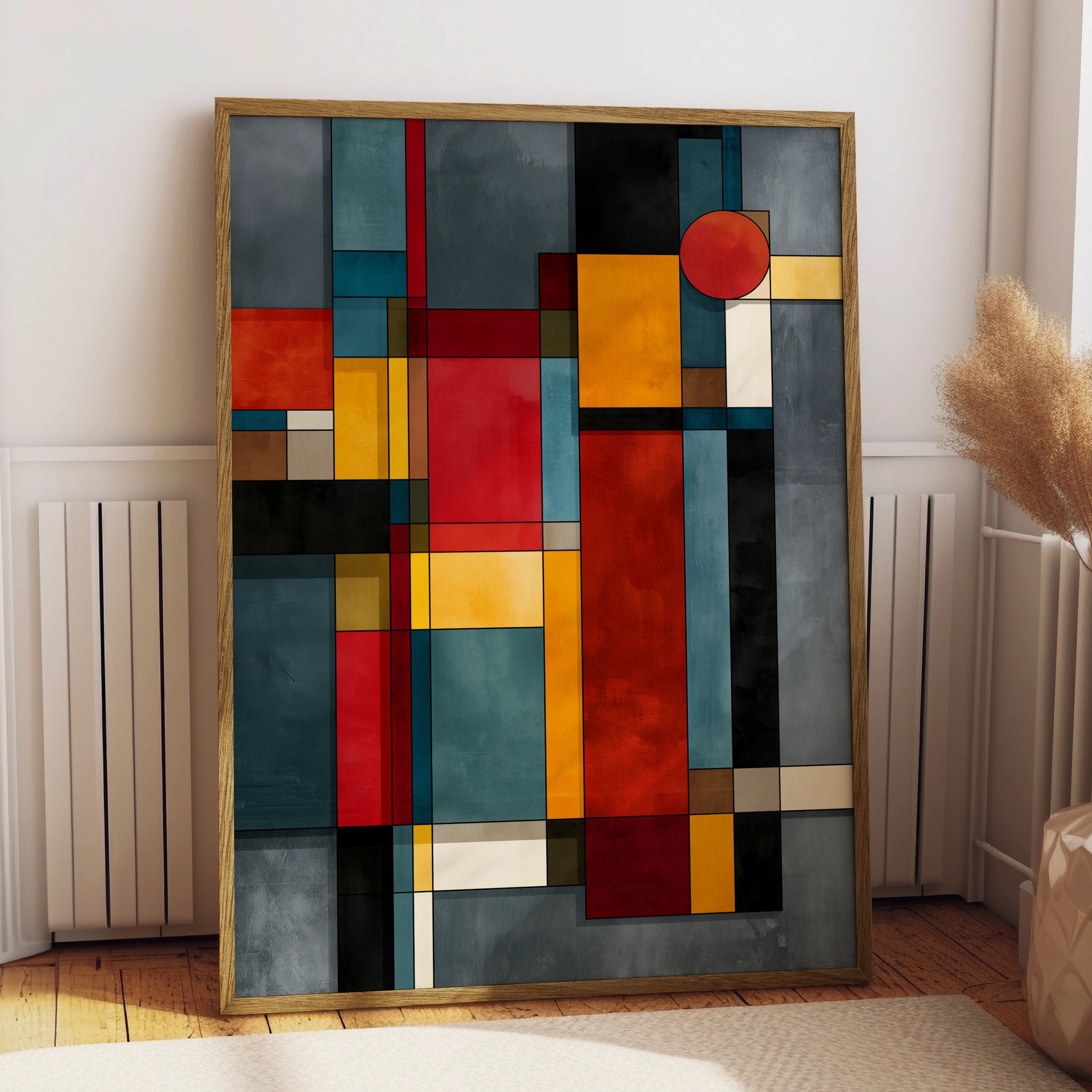 Abstract Geometric Wall Art, Bold Colourful Print, Modern Home Decor