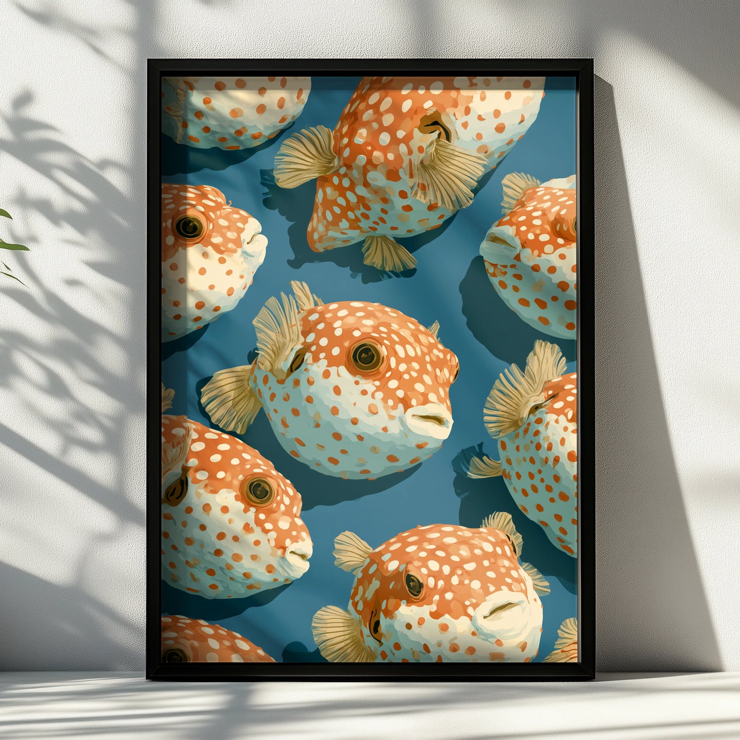 Pufferfish Art Print, Colourful Ocean Wall Decor, Whimsical Fish Illustration, Coastal Style, Ocean Lover Gift