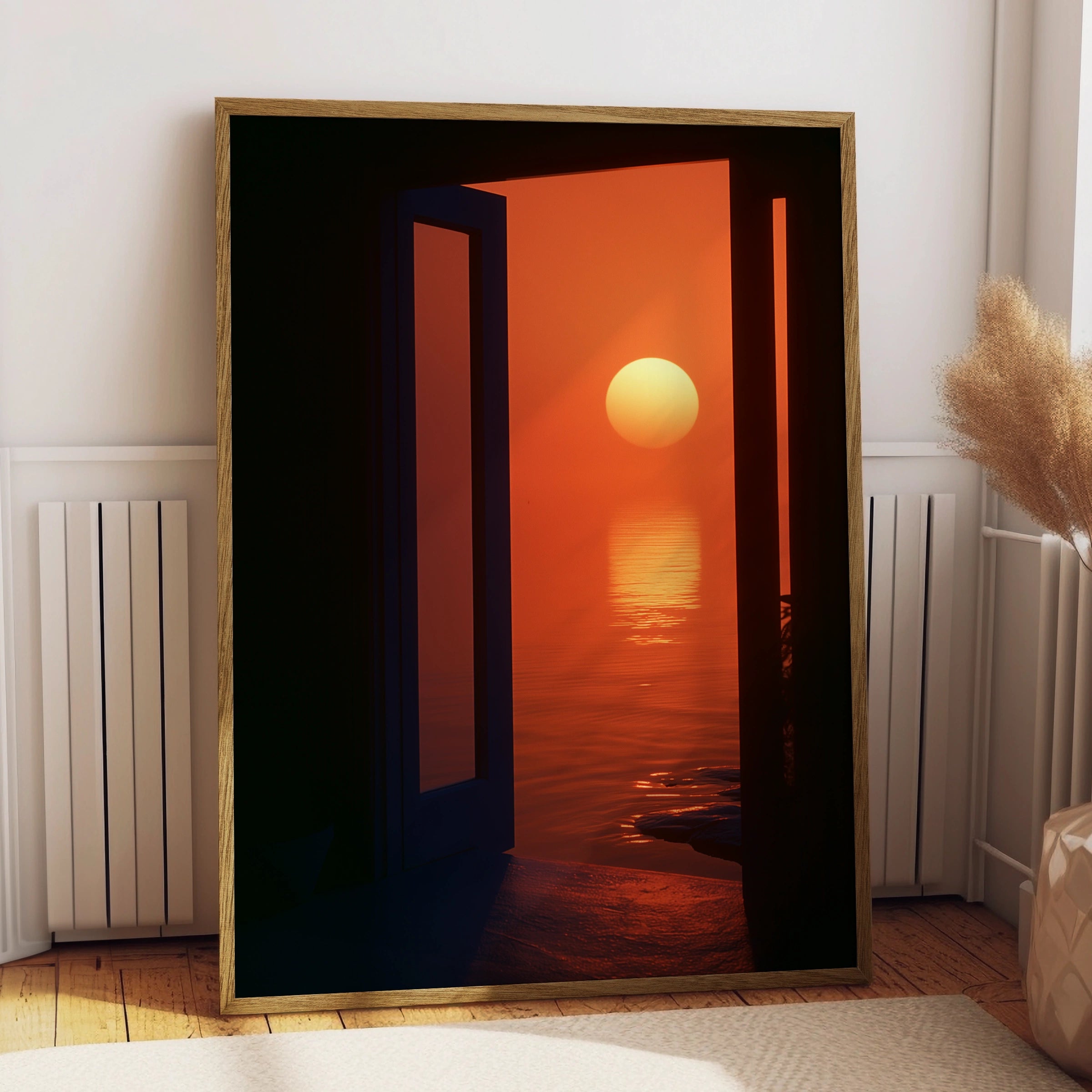 Sunset Doorway Scene ��� Printable Wall Art ��� Serene Coastal Nursery Decor
