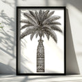 Palm Tree Art Print, Botanical Wall Art, Black and White Decor, Nature Illustration