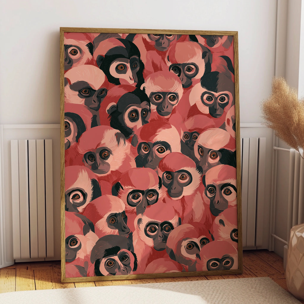 Monkeys Wall Art, Colourful Monkey Print, Unique Animal Poster, Fun Home Decor