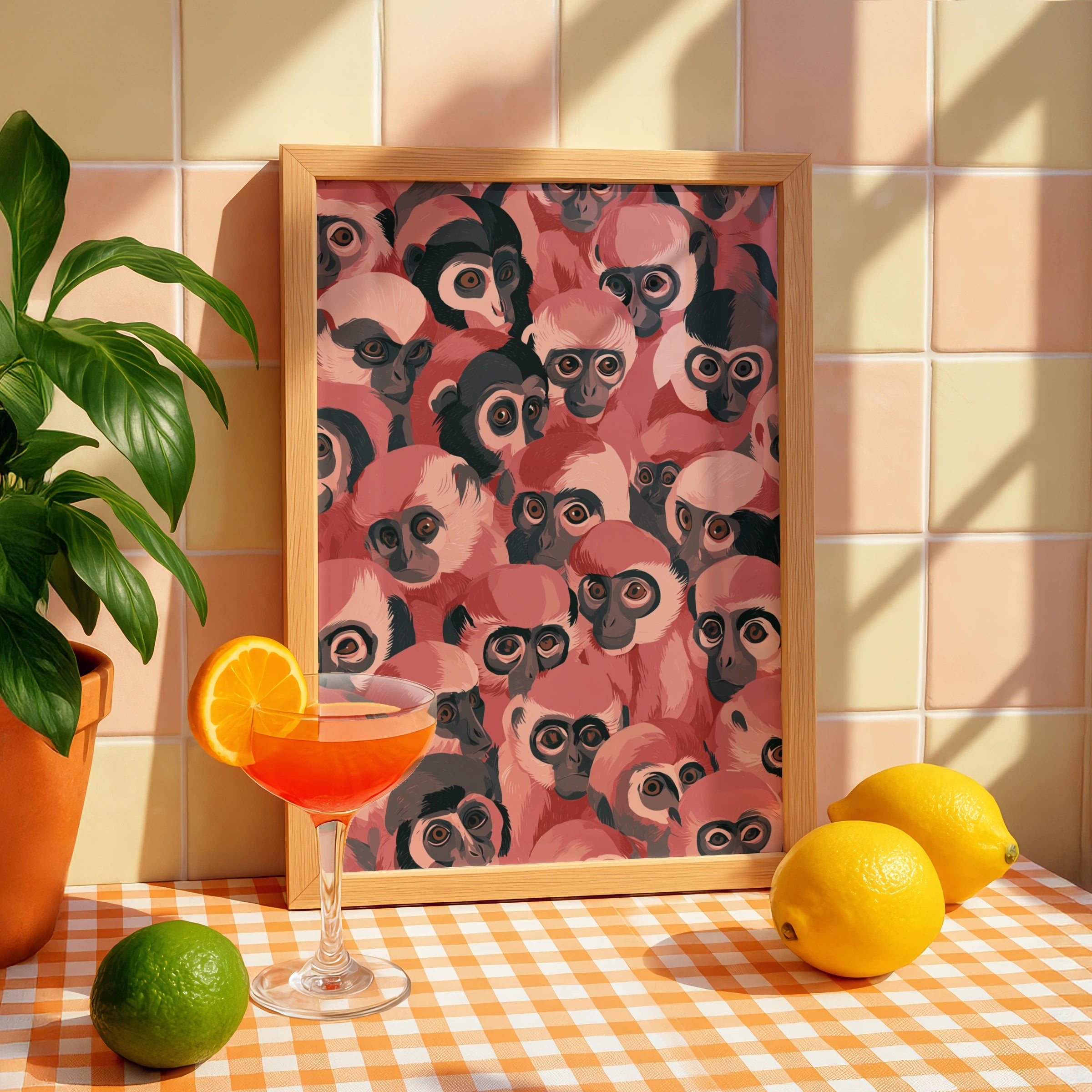 Monkeys Wall Art, Colourful Monkey Print, Unique Animal Poster, Fun Home Decor