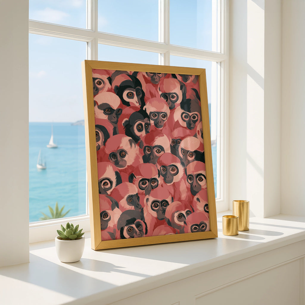 Monkeys Wall Art, Colourful Monkey Print, Unique Animal Poster, Fun Home Decor