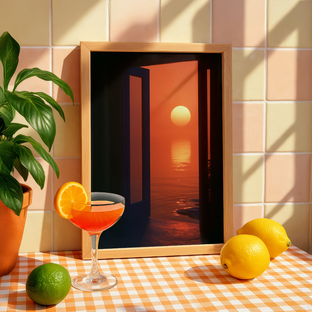 Sunset Doorway Scene ��� Printable Wall Art ��� Serene Coastal Nursery Decor