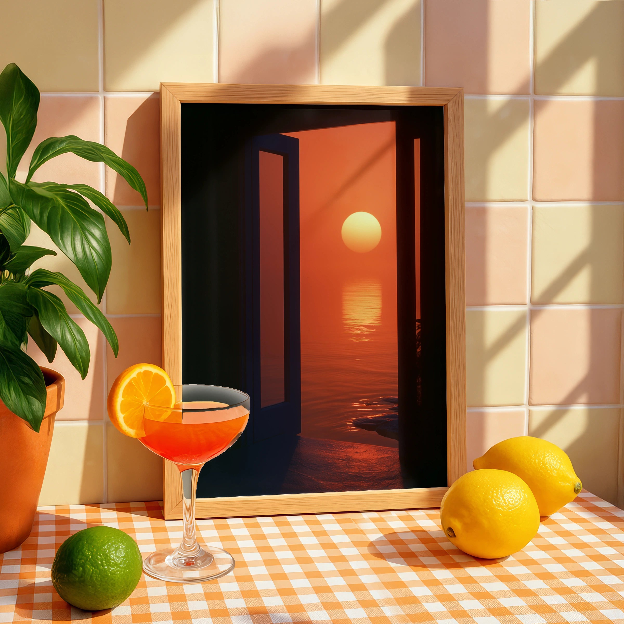 Sunset Doorway Scene ��� Printable Wall Art ��� Serene Coastal Nursery Decor
