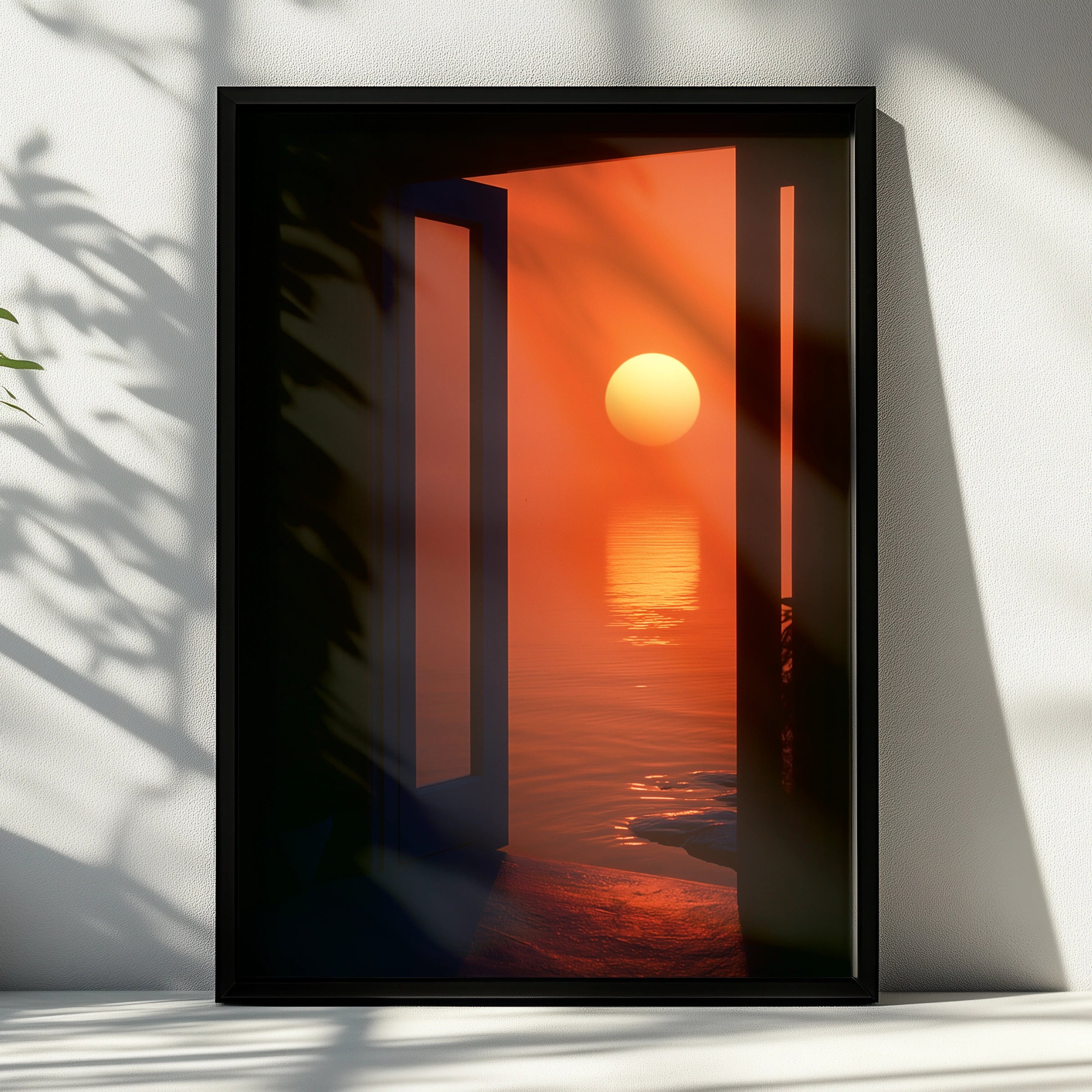 Sunset Doorway Scene ��� Printable Wall Art ��� Serene Coastal Nursery Decor