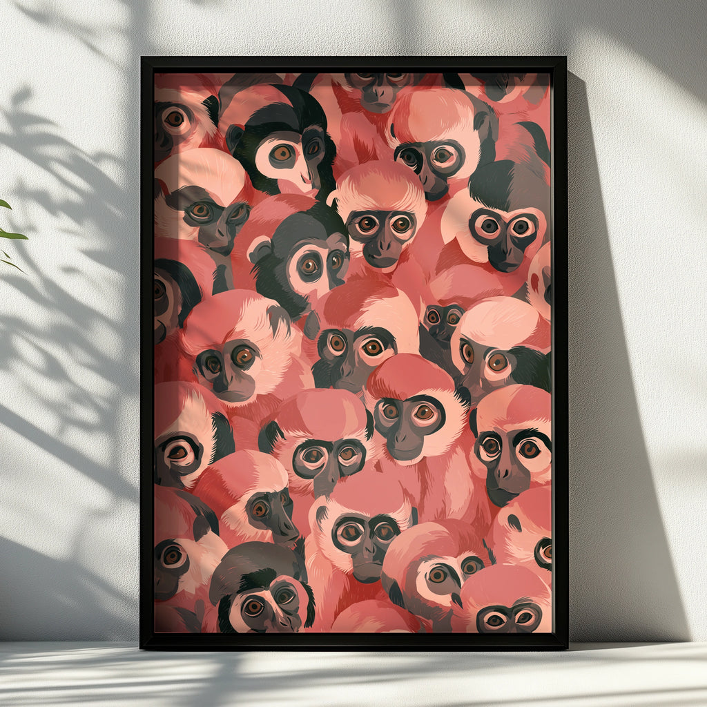 Monkeys Wall Art, Colourful Monkey Print, Unique Animal Poster, Fun Home Decor