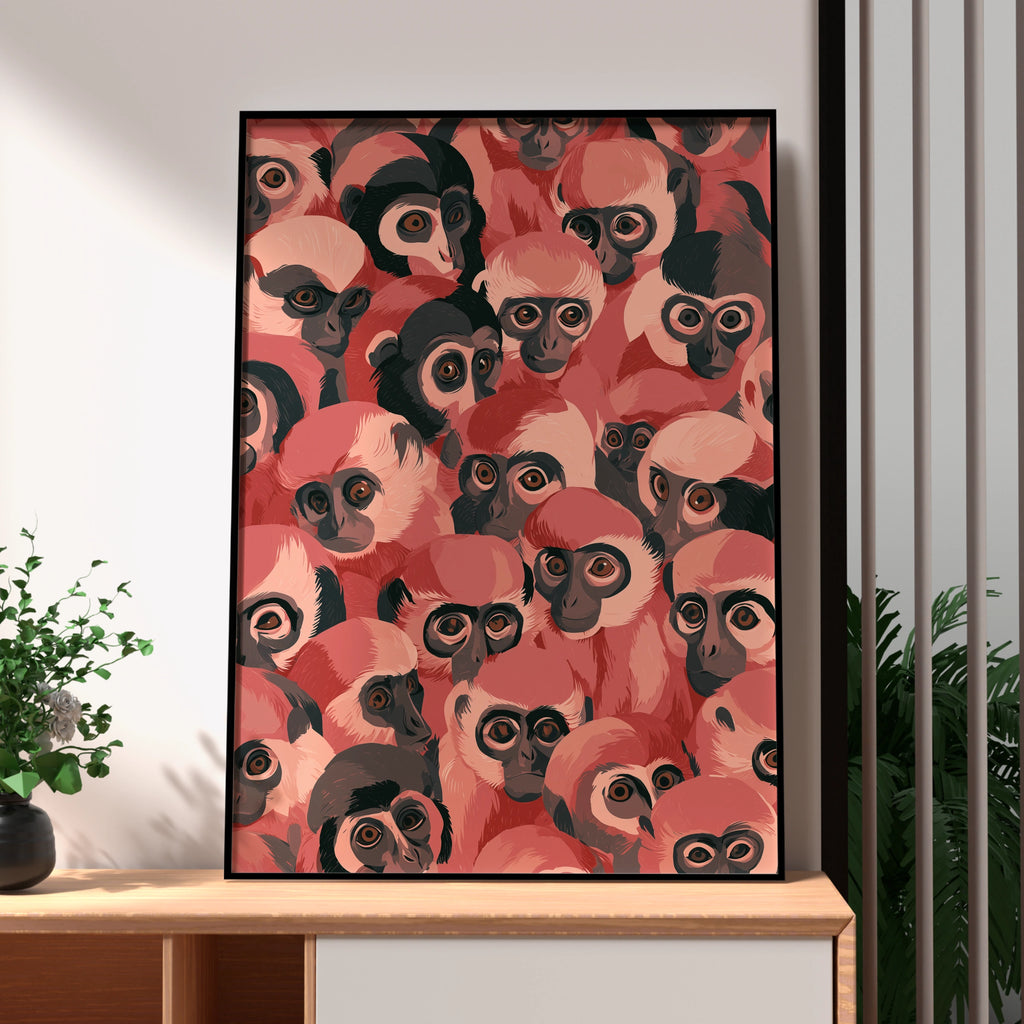 Monkeys Wall Art, Colourful Monkey Print, Unique Animal Poster, Fun Home Decor