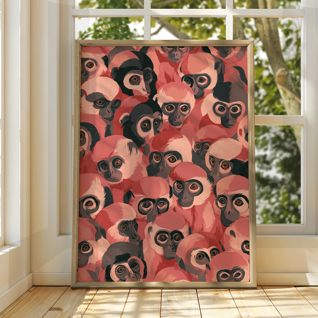 Monkeys Wall Art, Colourful Monkey Print, Unique Animal Poster, Fun Home Decor