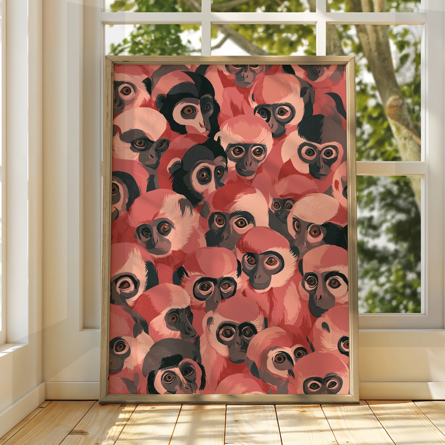 Monkeys Wall Art, Colourful Monkey Print, Unique Animal Poster, Fun Home Decor