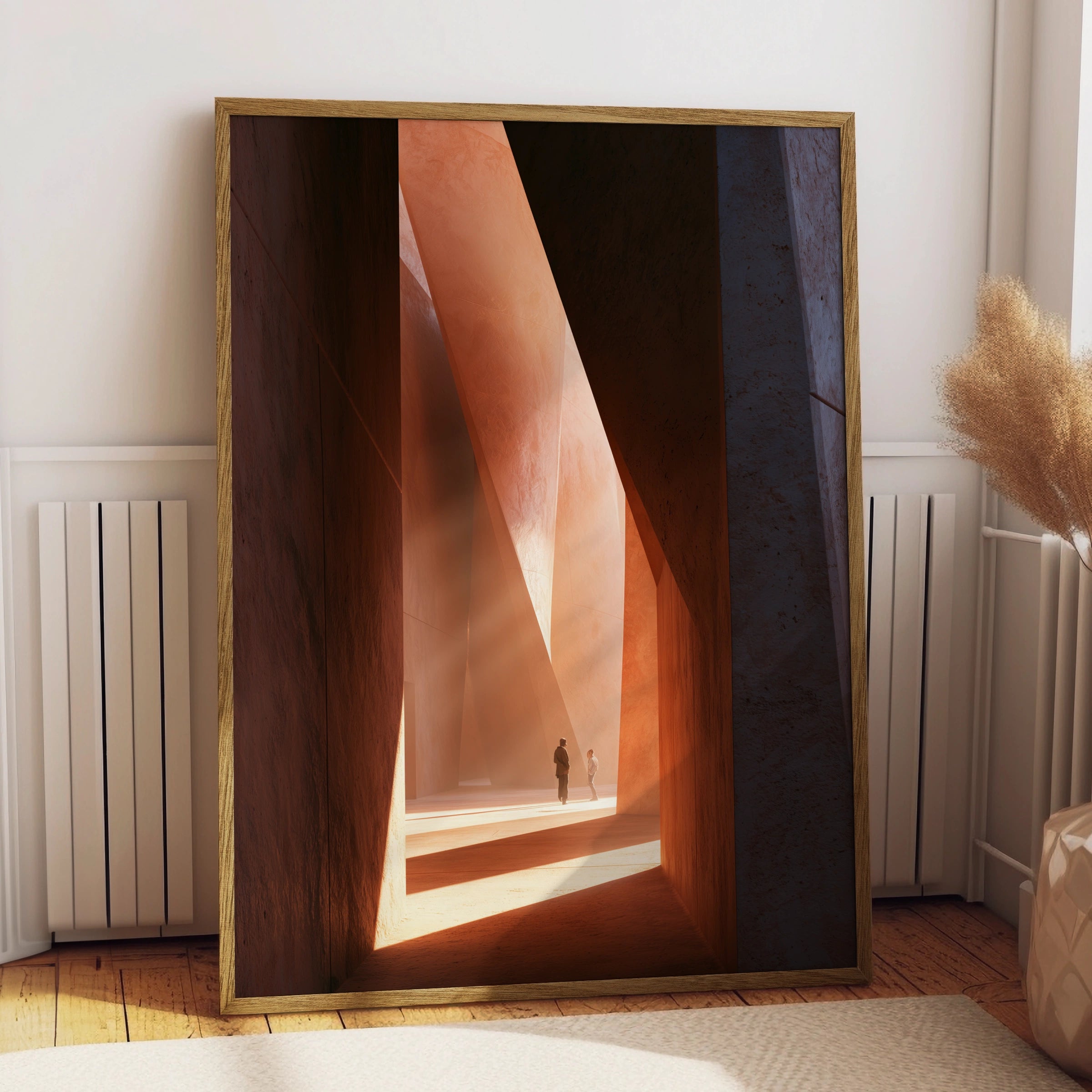 Passageway Art Print, Abstract Modern Design, Minimalist Wall Decor, Warm Earthy Tones