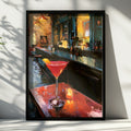 Cocktail Bar Scene, Vibrant Wall Art Print, Colourful Modern Decor, Perfect for Home or Bar