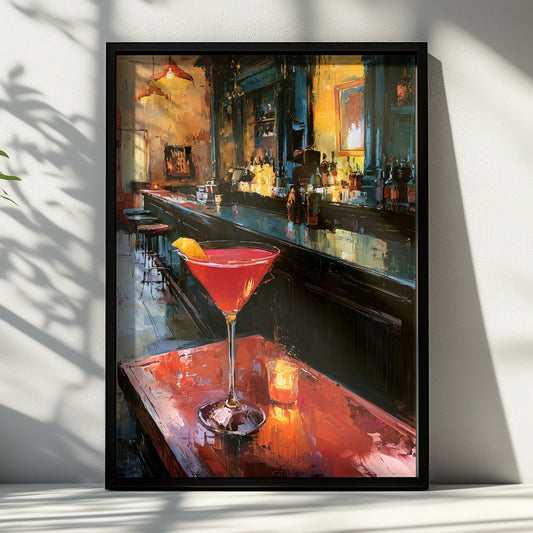 Cocktail Bar Scene, Vibrant Wall Art Print, Colourful Modern Decor, Perfect for Home or Bar