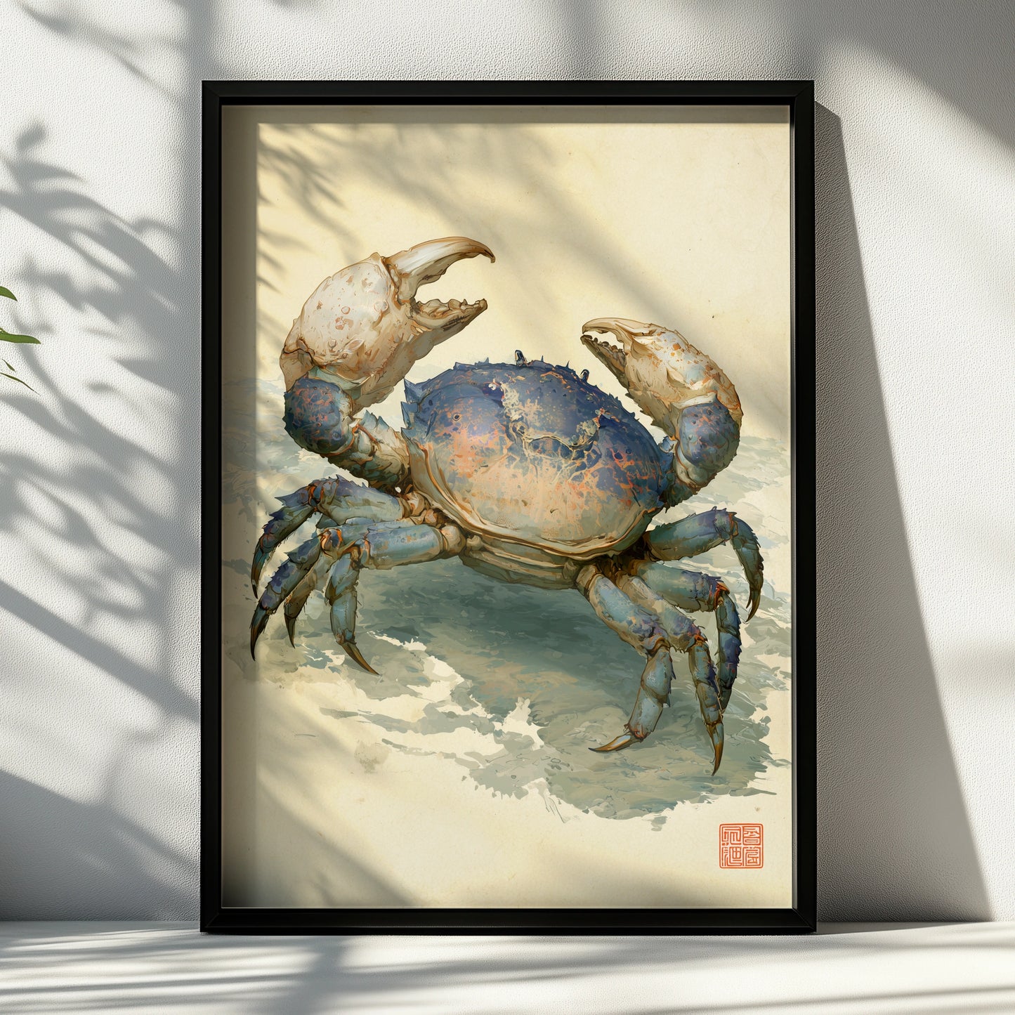 Japanese Crab Wall Art, Printable Poster, Ocean Life Decor, Coastal Art