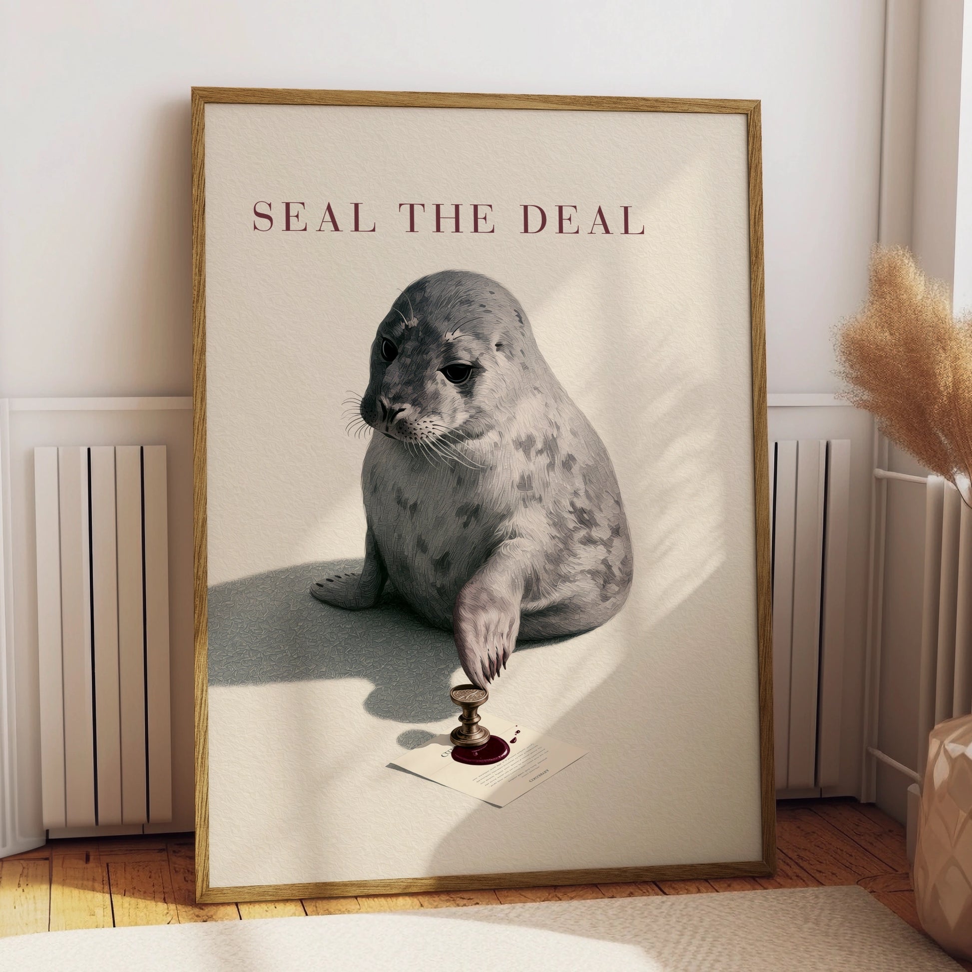 Seal the Deal Art Print, Cute Seal Illustration, Whimsical Wall Art, Animal Lover Gift