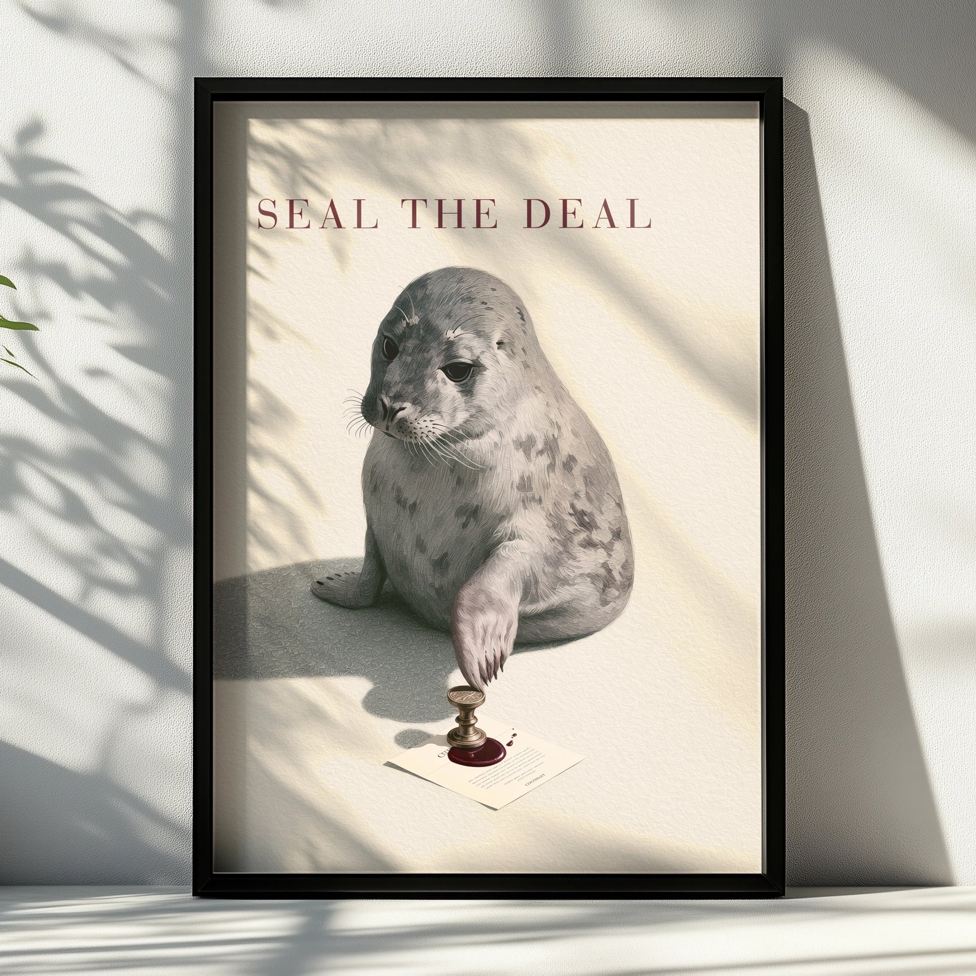 Seal the Deal Art Print, Cute Seal Illustration, Whimsical Wall Art, Animal Lover Gift
