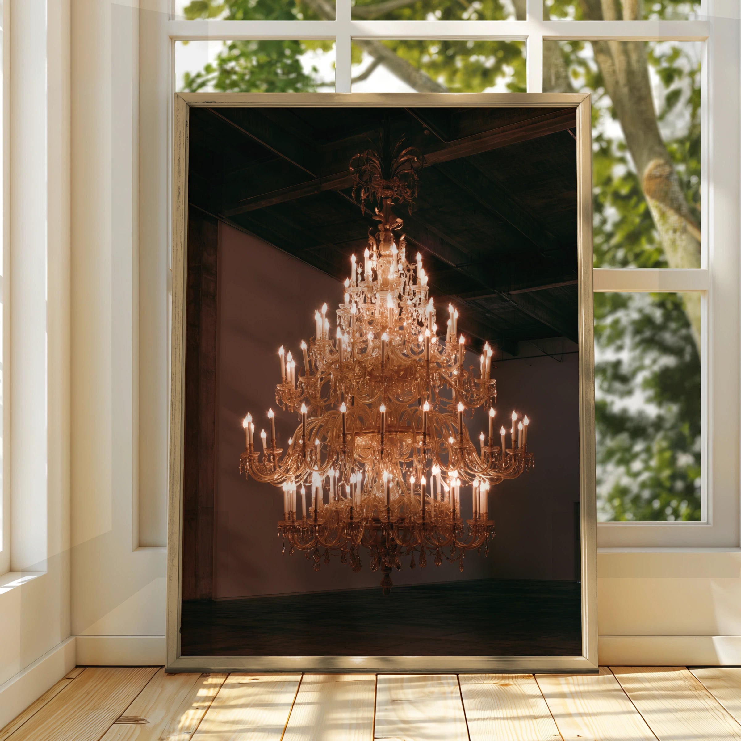 Chandelier Art Print, Elegant Lighting Poster, Vintage Inspired Home Decor, Ideal Gift