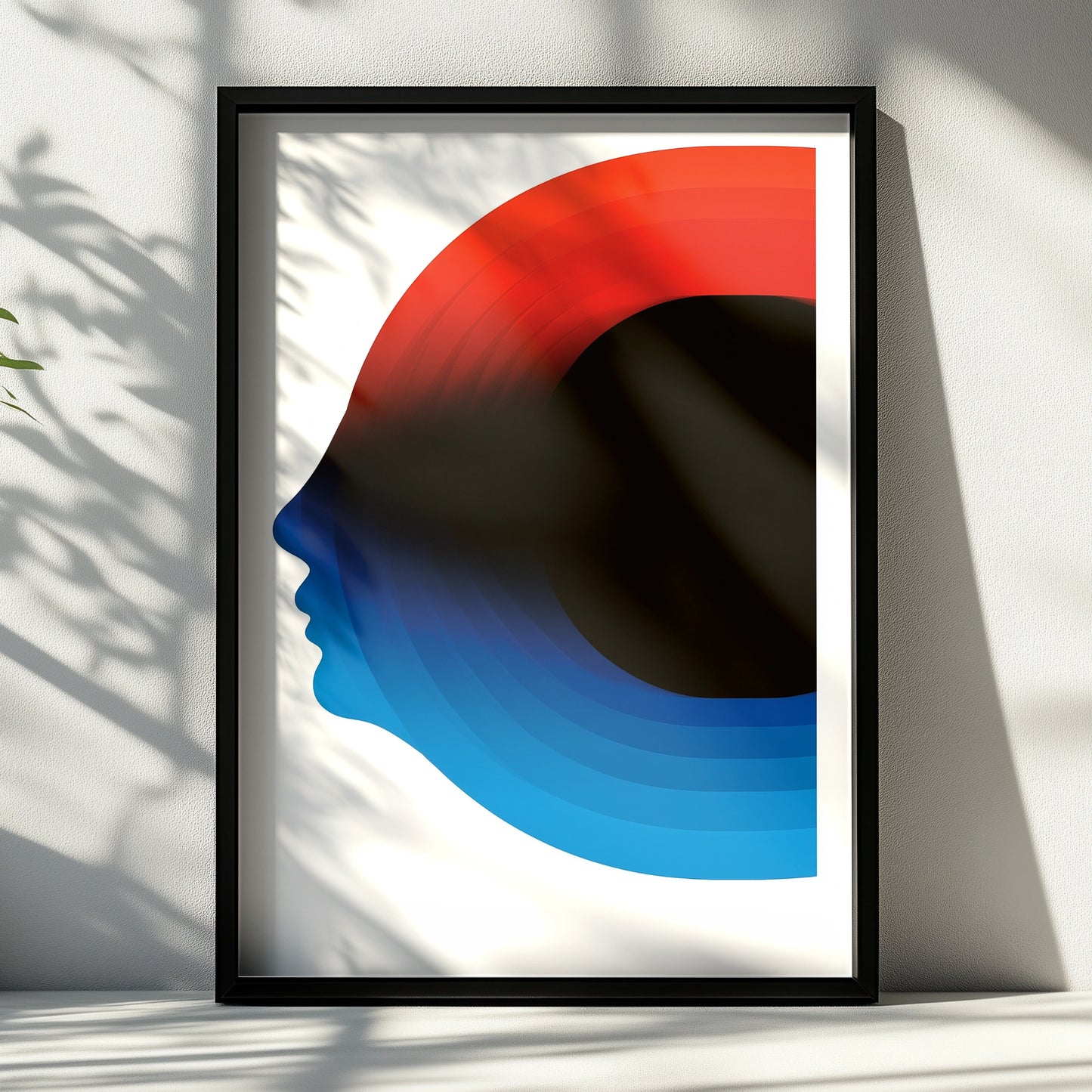 Abstract Face Art Print, Minimalist Wall Decor, Modern Colourful Design, Home Office Artwork