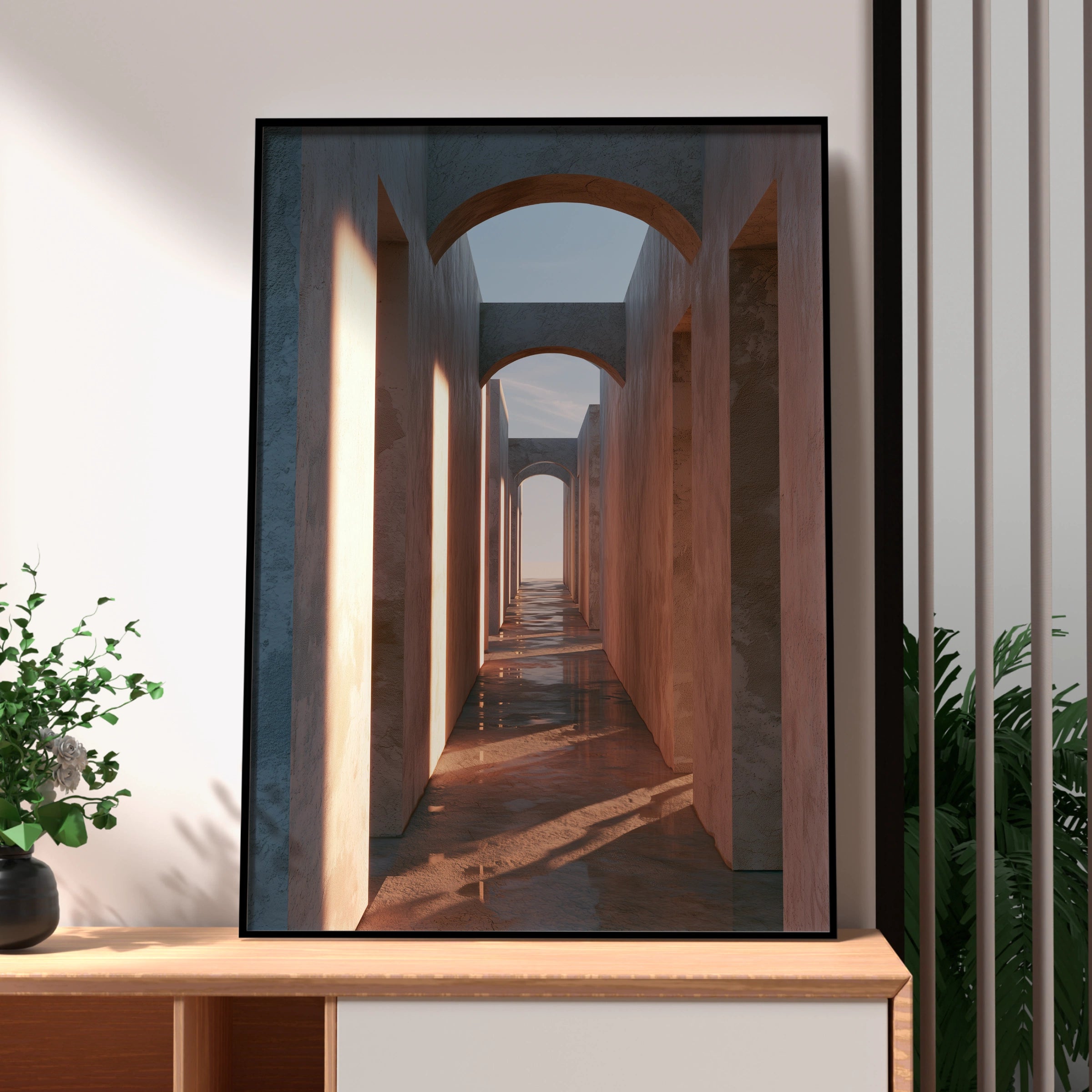 Passageway Art Print, Architectural Landscape, Modern Minimalist Decor