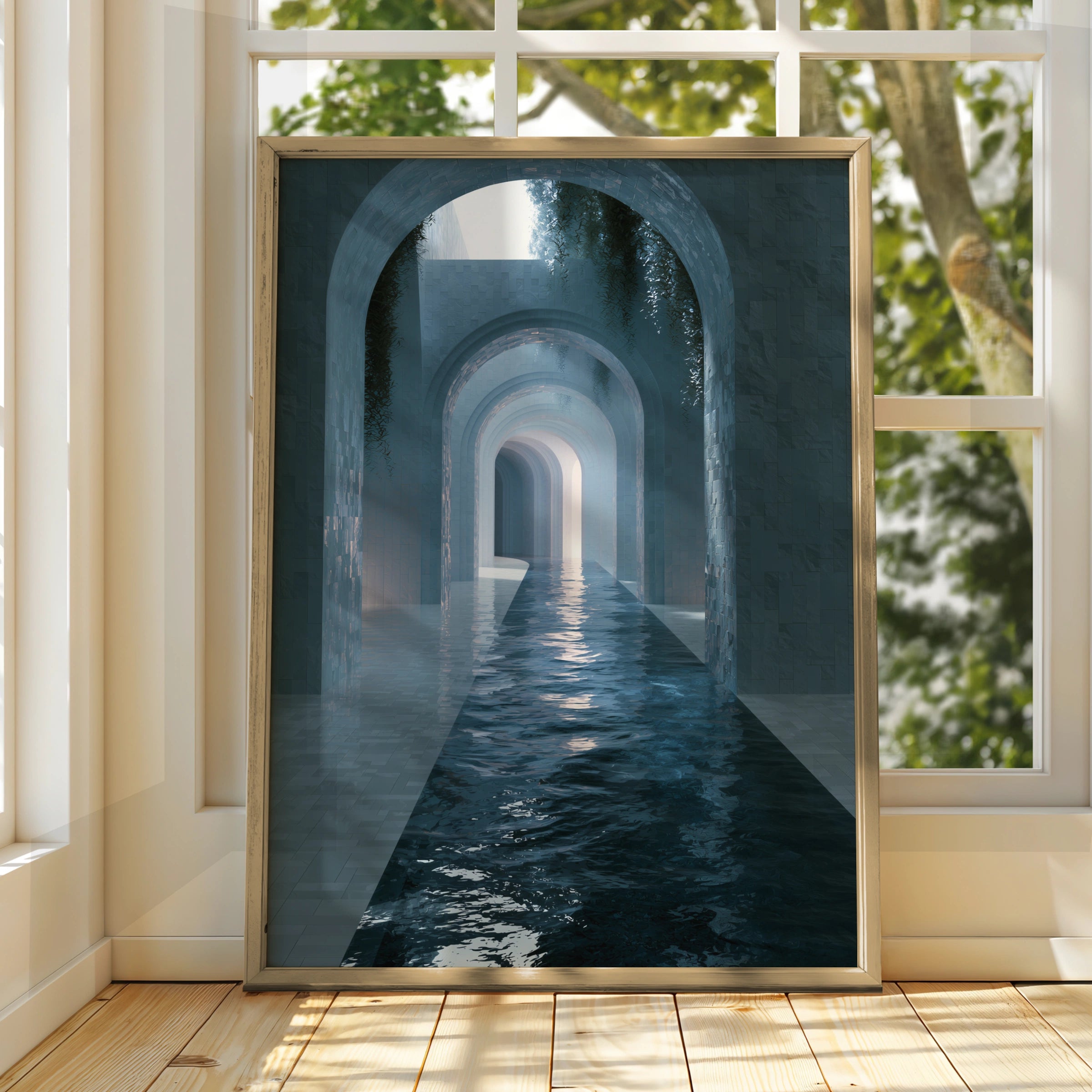 Passageway Artwork, Abstract Wall Art, Modern Print for Minimalist Decor