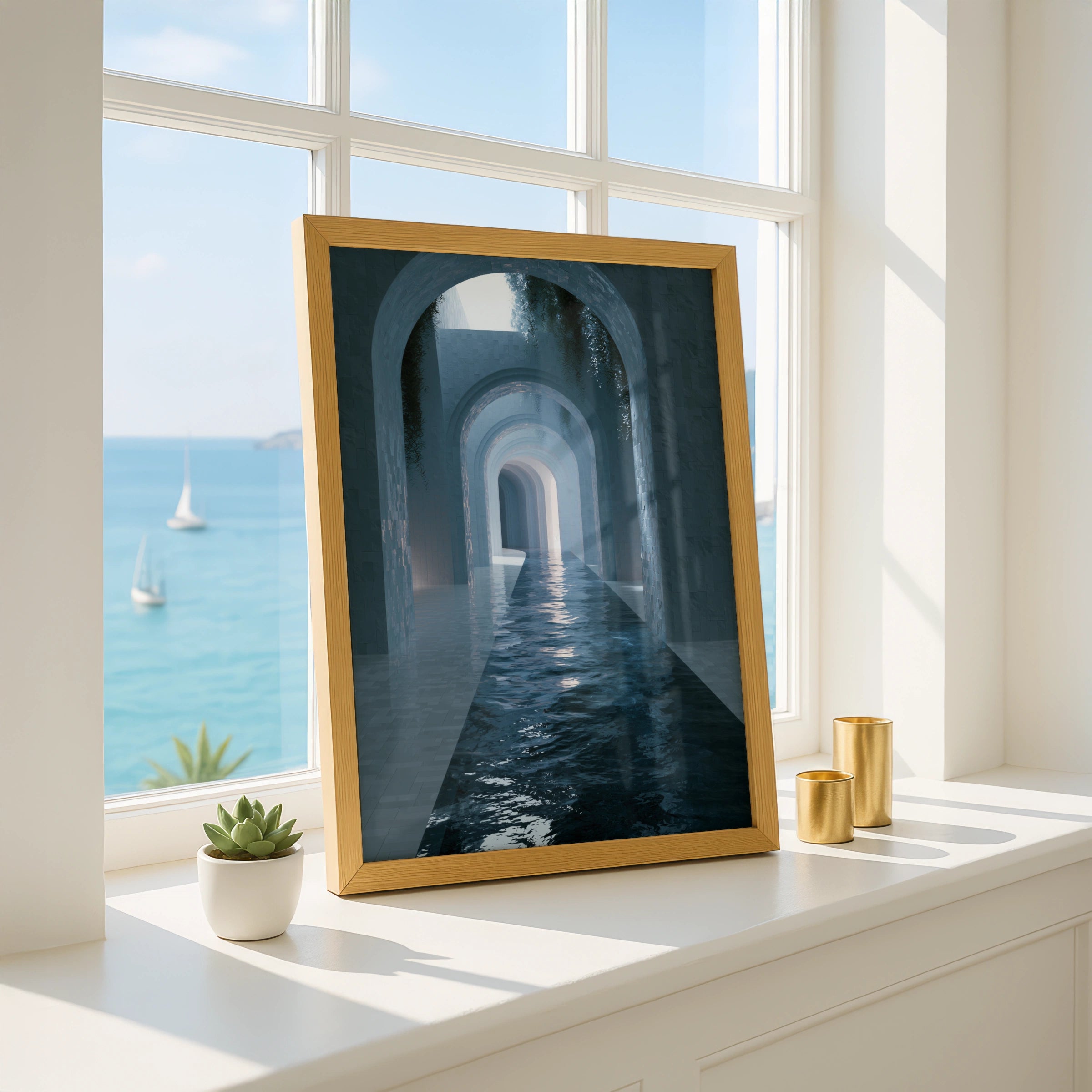 Passageway Artwork, Abstract Wall Art, Modern Print for Minimalist Decor