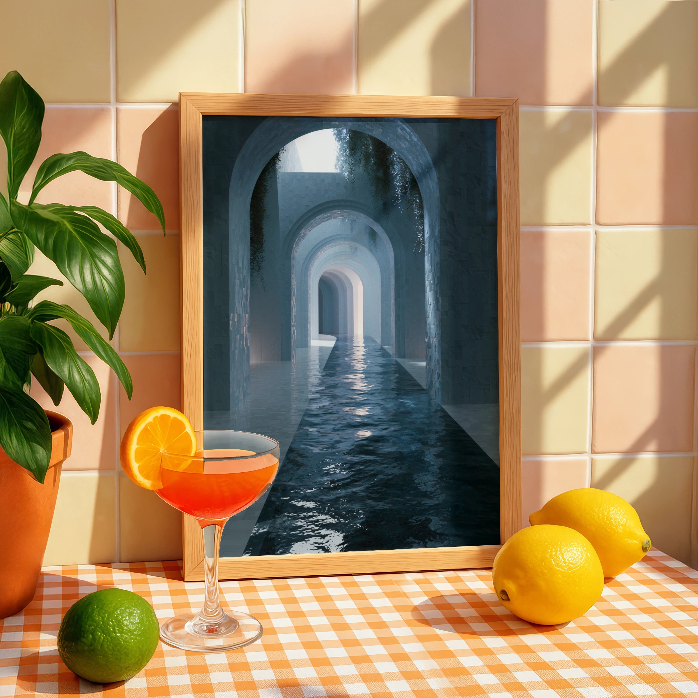 Passageway Artwork, Abstract Wall Art, Modern Print for Minimalist Decor