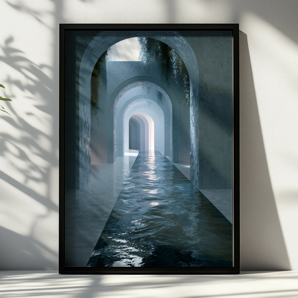 Passageway Artwork, Abstract Wall Art, Modern Print for Minimalist Decor