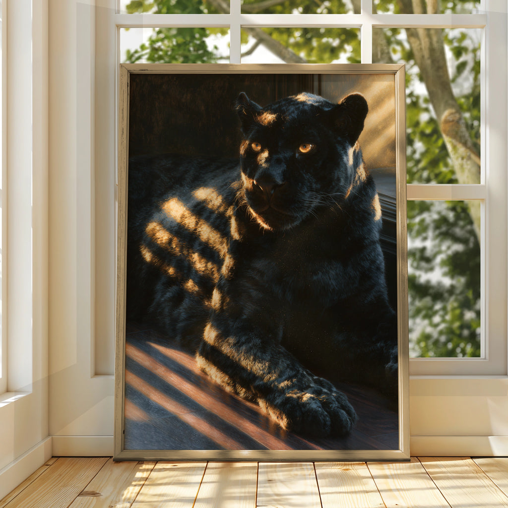 Majestic Panther Art Print, Stunning Animal Wall Decor, Realistic Artwork
