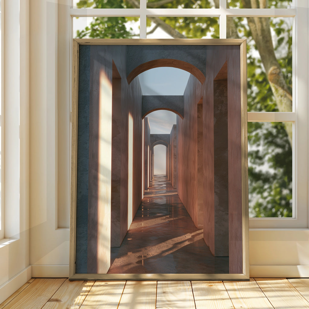 Passageway Art Print, Architectural Landscape, Modern Minimalist Decor