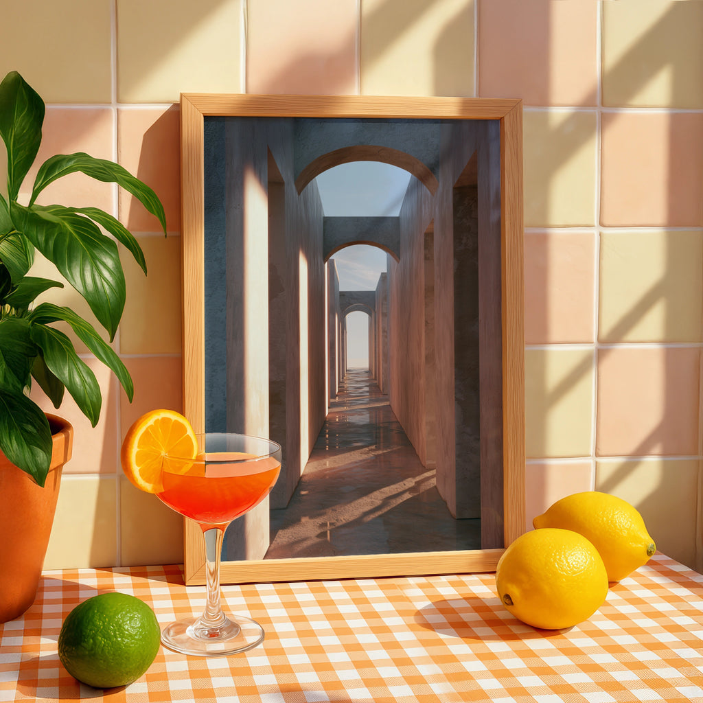 Passageway Art Print, Architectural Landscape, Modern Minimalist Decor