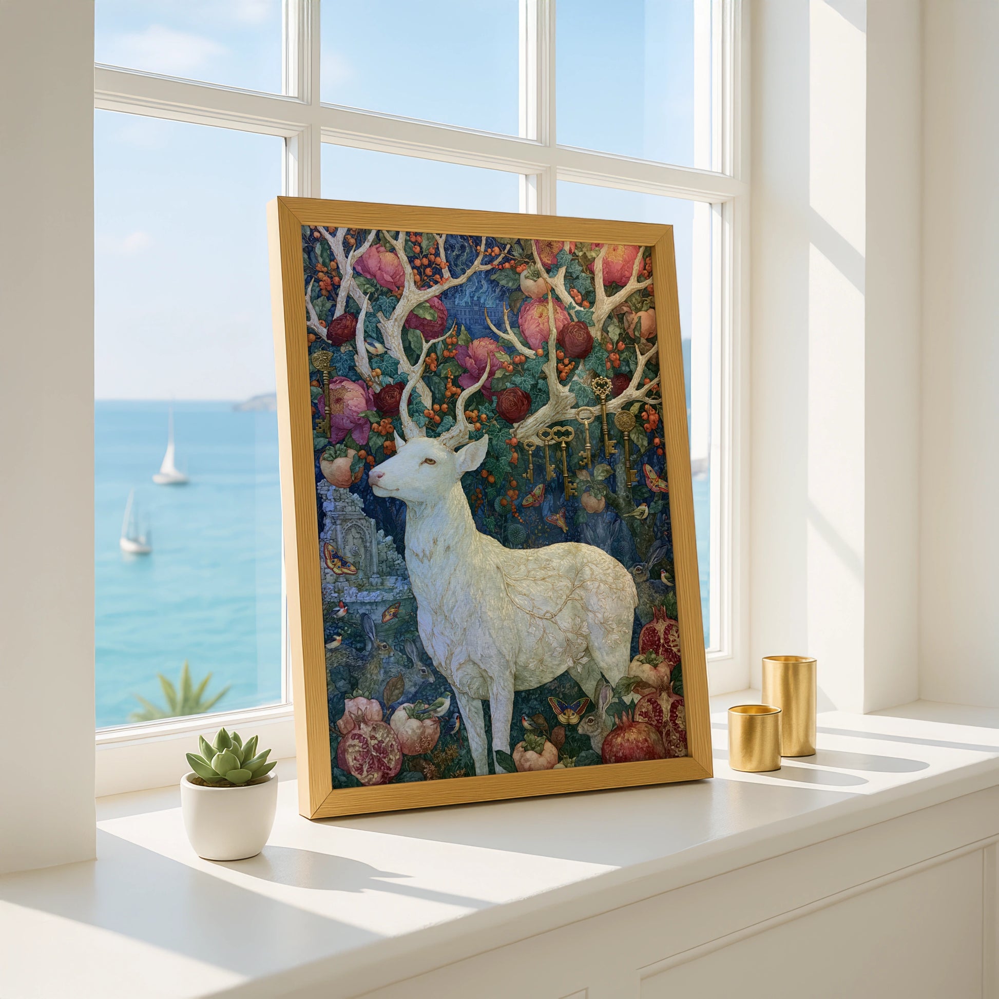 Mystic Stag Artwork, Wall Art Print, Nature Inspired, Colourful and Intricate Design