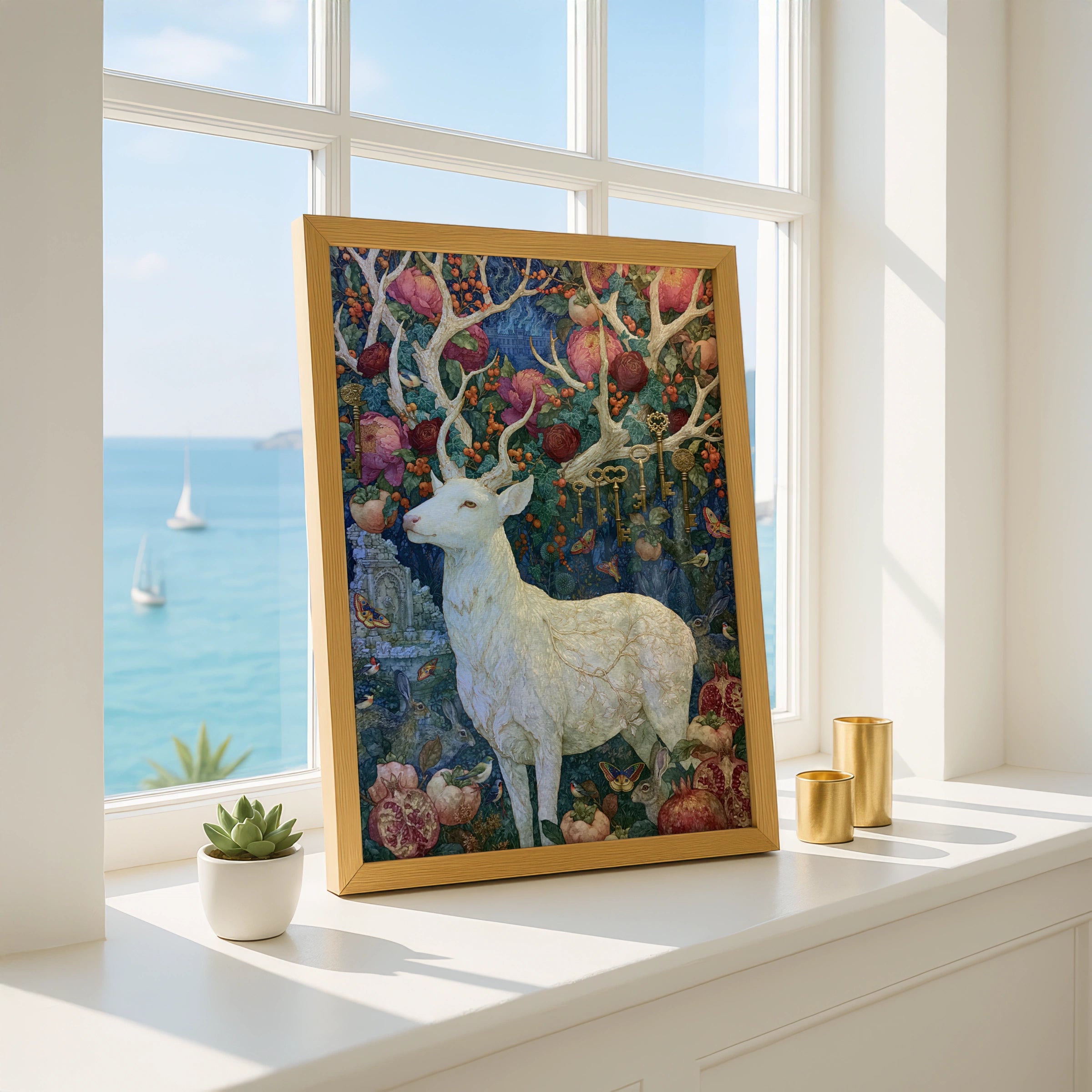 Mystic Stag Artwork, Wall Art Print, Nature Inspired, Colourful and Intricate Design