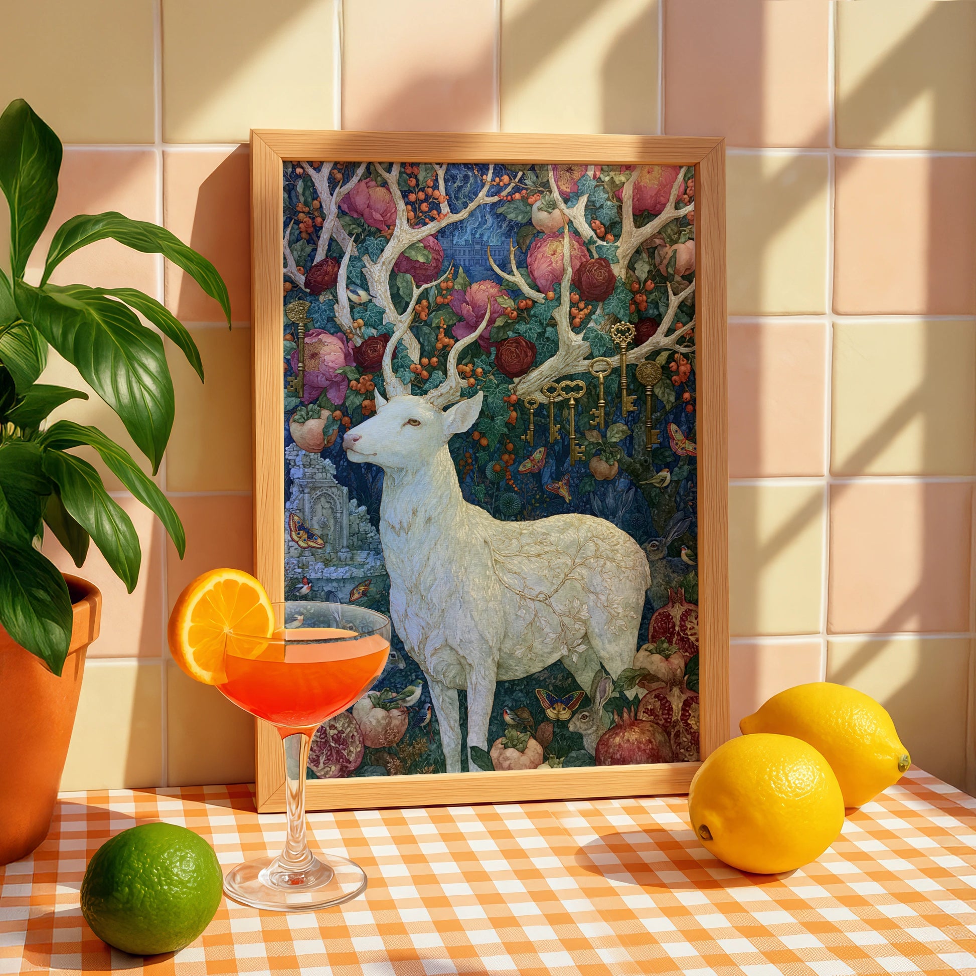 Mystic Stag Artwork, Wall Art Print, Nature Inspired, Colourful and Intricate Design