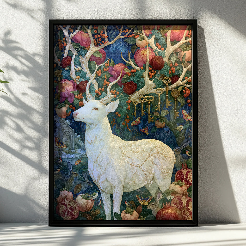 Mystic Stag Artwork, Wall Art Print, Nature Inspired, Colourful and Intricate Design