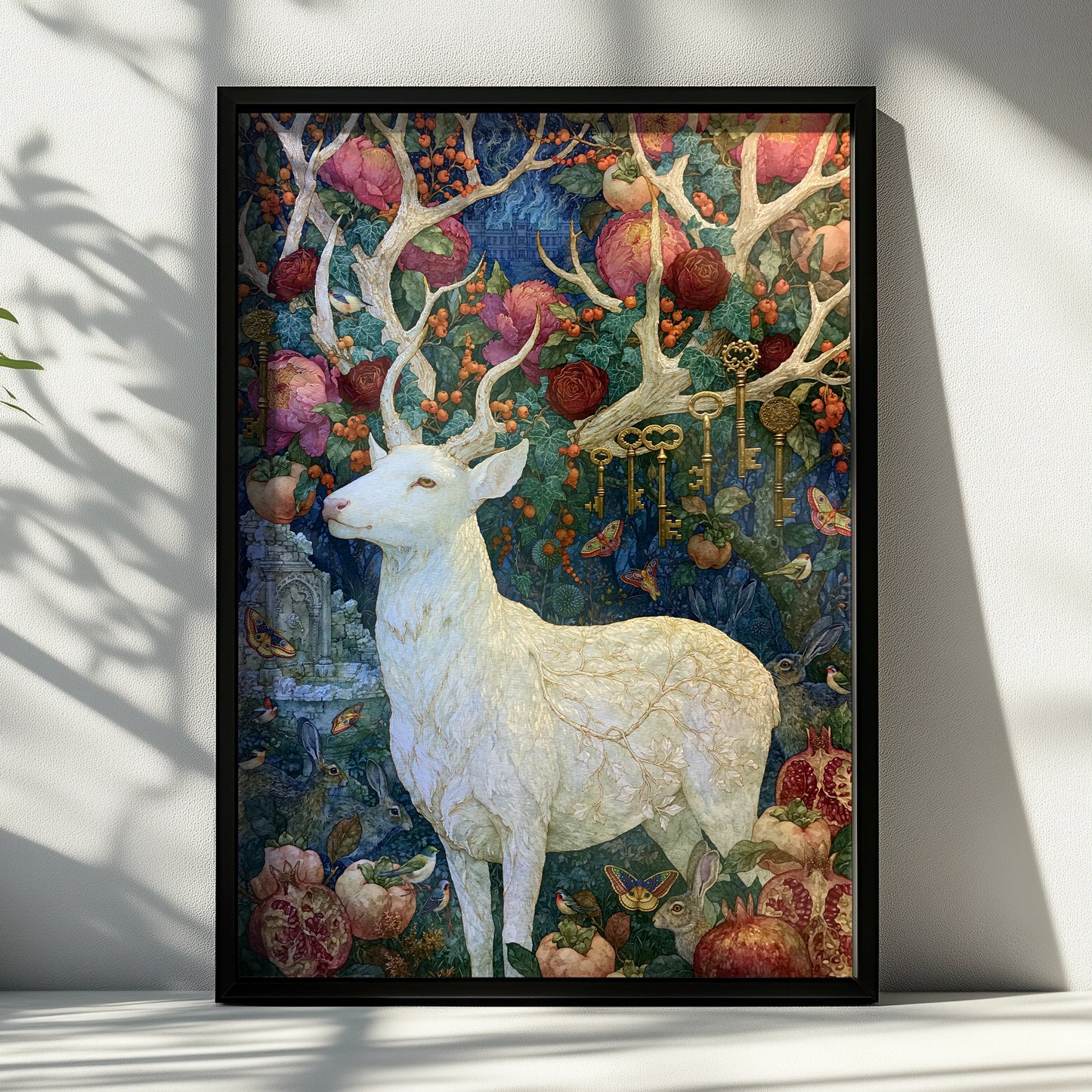 Mystic Stag Artwork, Wall Art Print, Nature Inspired, Colourful and Intricate Design