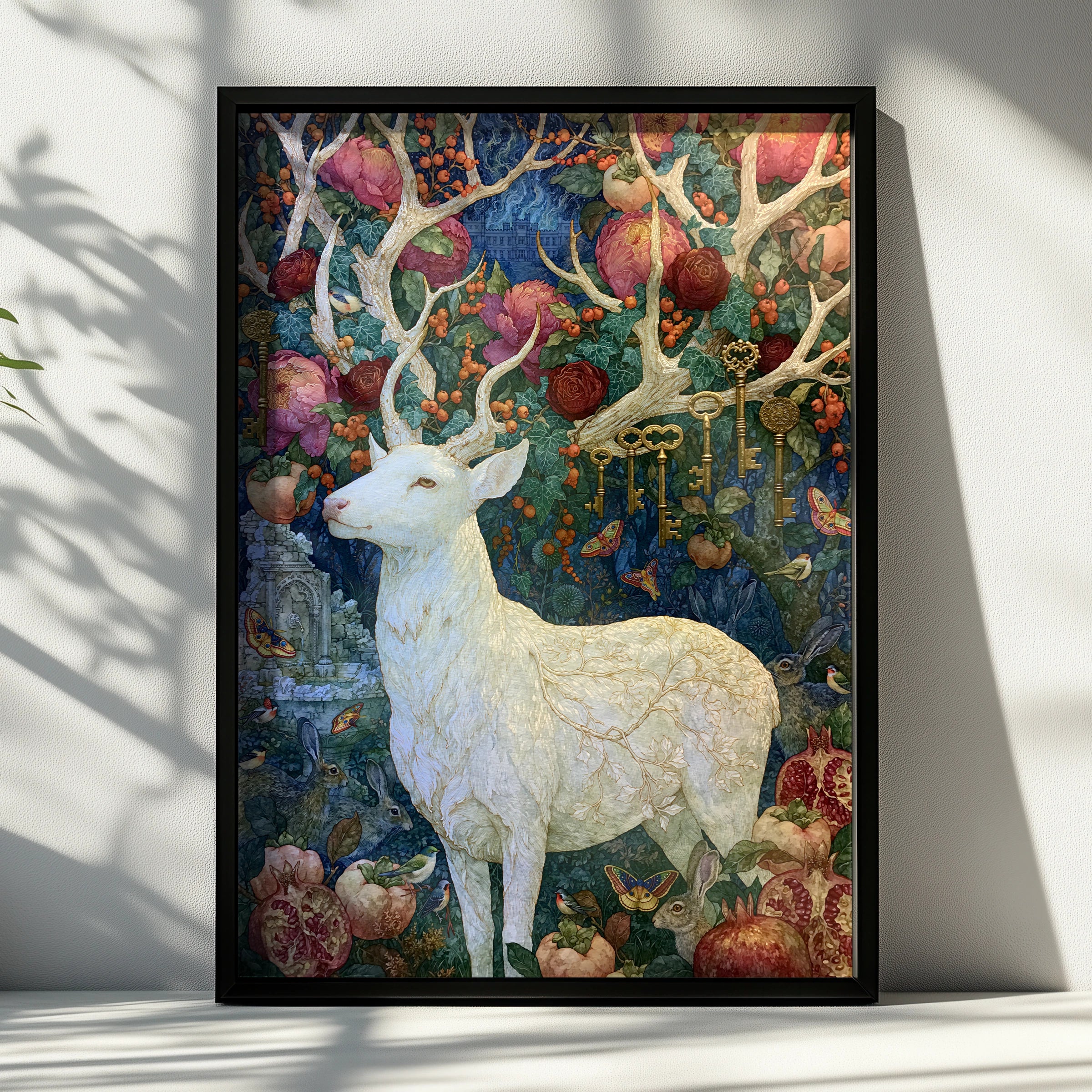 Mystic Stag Artwork, Wall Art Print, Nature Inspired, Colourful and Intricate Design