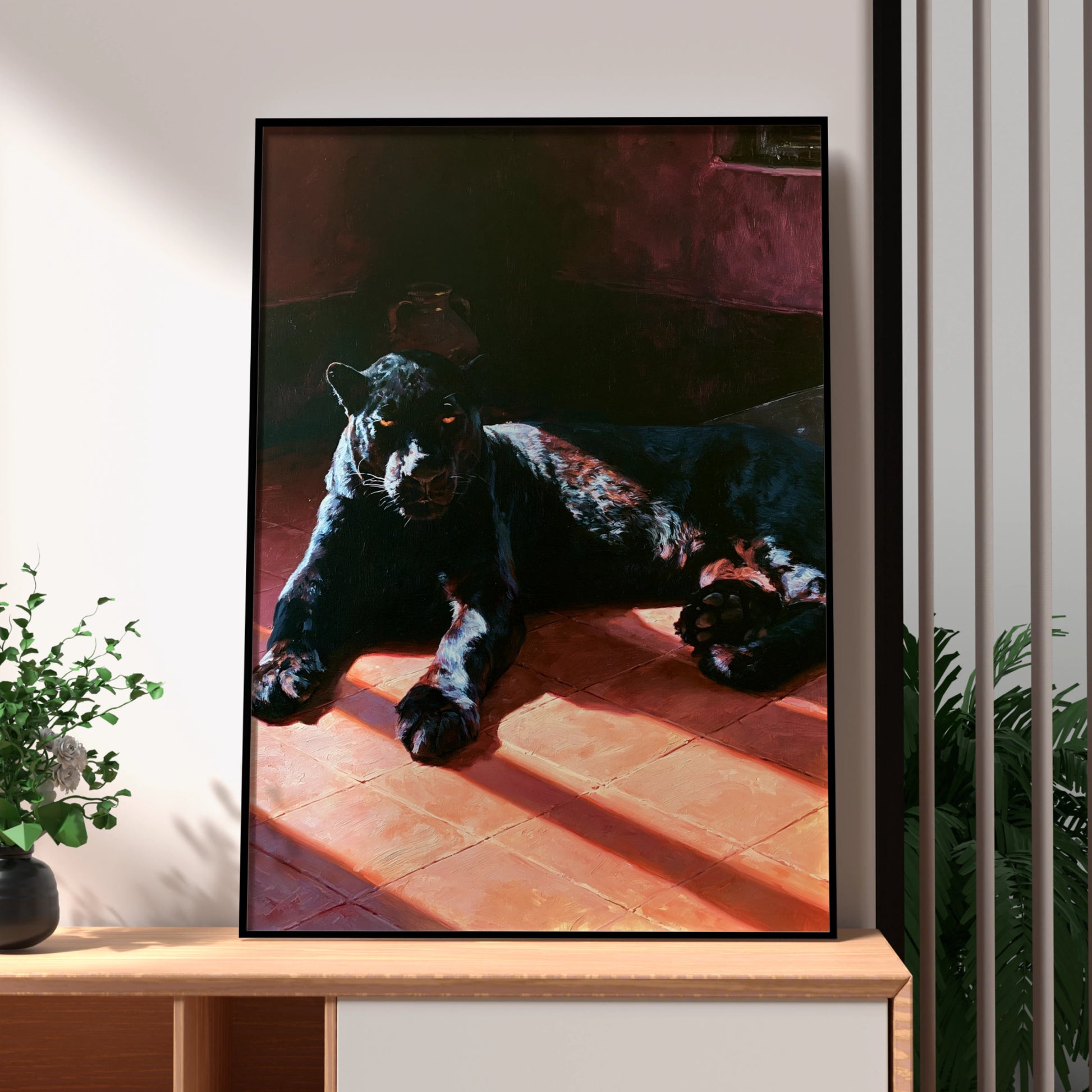 Elegant Black Panther Art Print, Stunning Animal Wall Decor, Bold Modern Style, Perfect for Home or Office