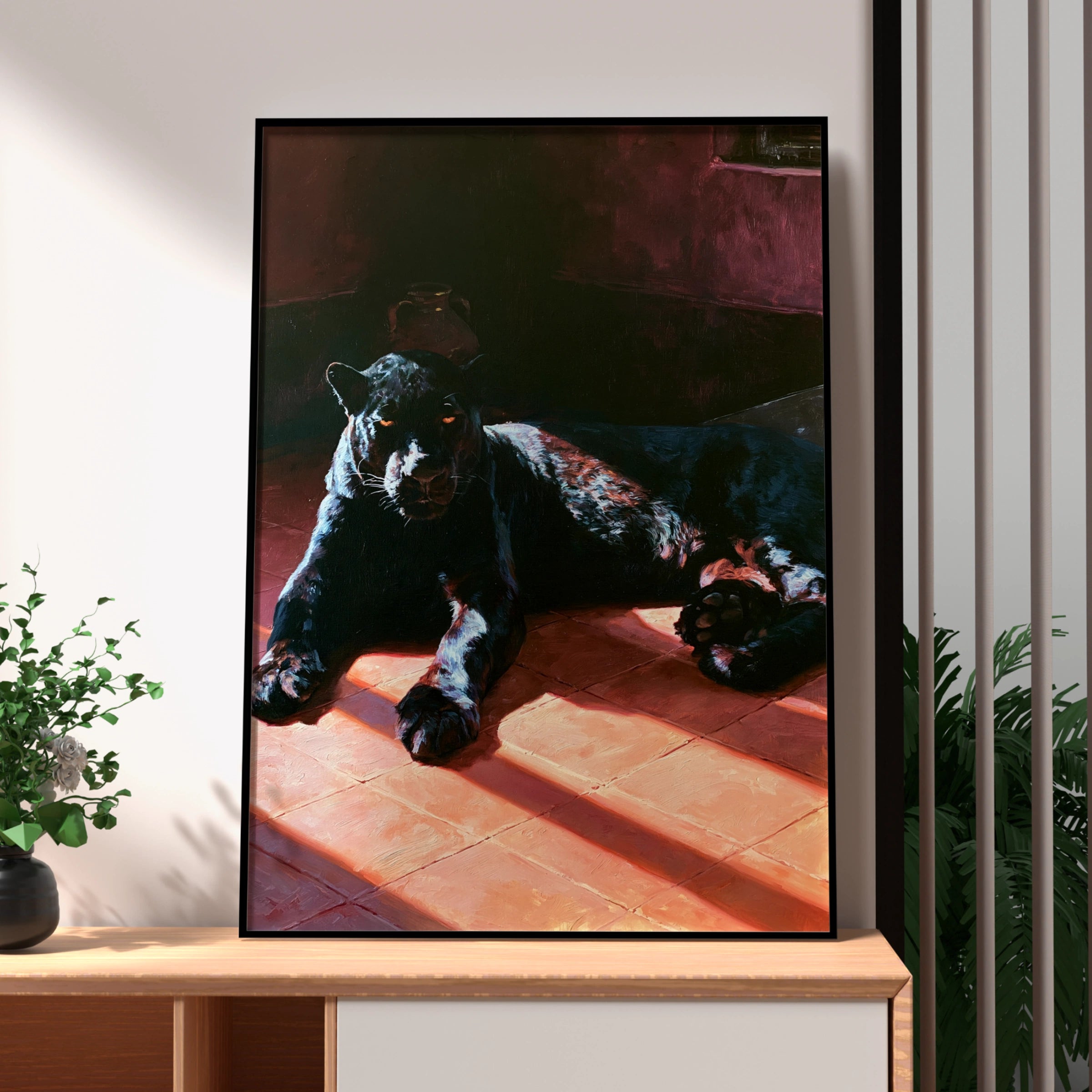 Elegant Black Panther Art Print, Stunning Animal Wall Decor, Bold Modern Style, Perfect for Home or Office