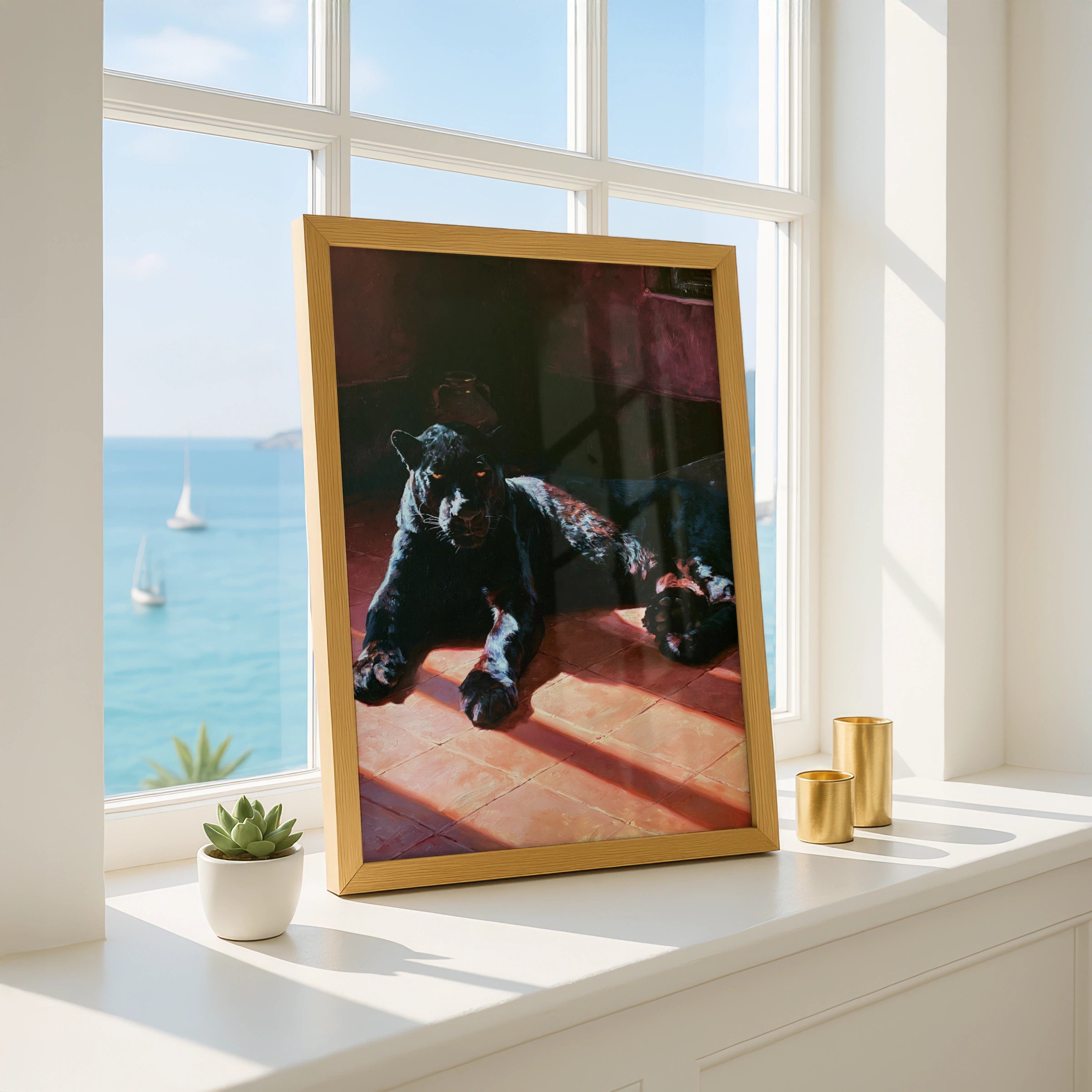 Elegant Black Panther Art Print, Stunning Animal Wall Decor, Bold Modern Style, Perfect for Home or Office