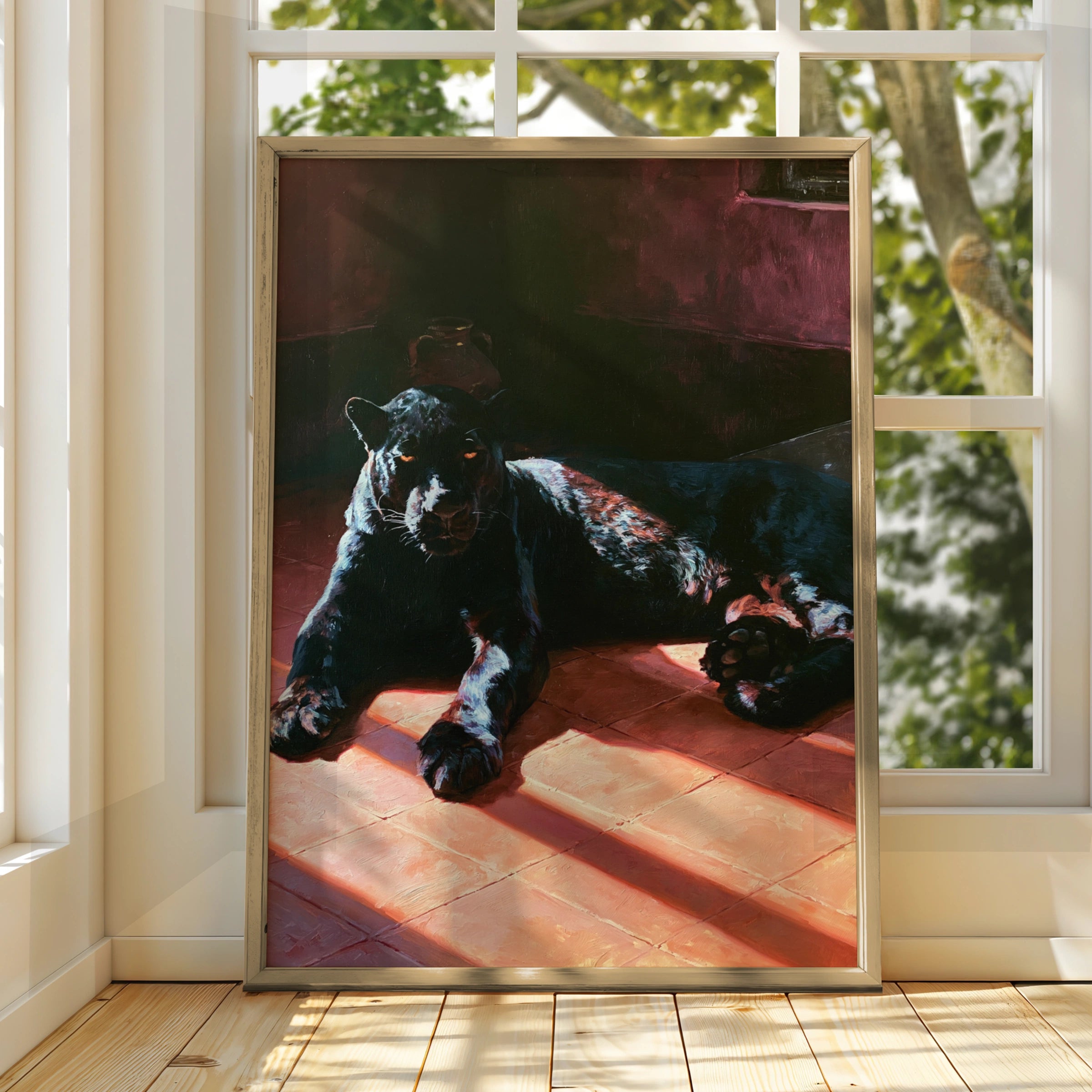 Elegant Black Panther Art Print, Stunning Animal Wall Decor, Bold Modern Style, Perfect for Home or Office