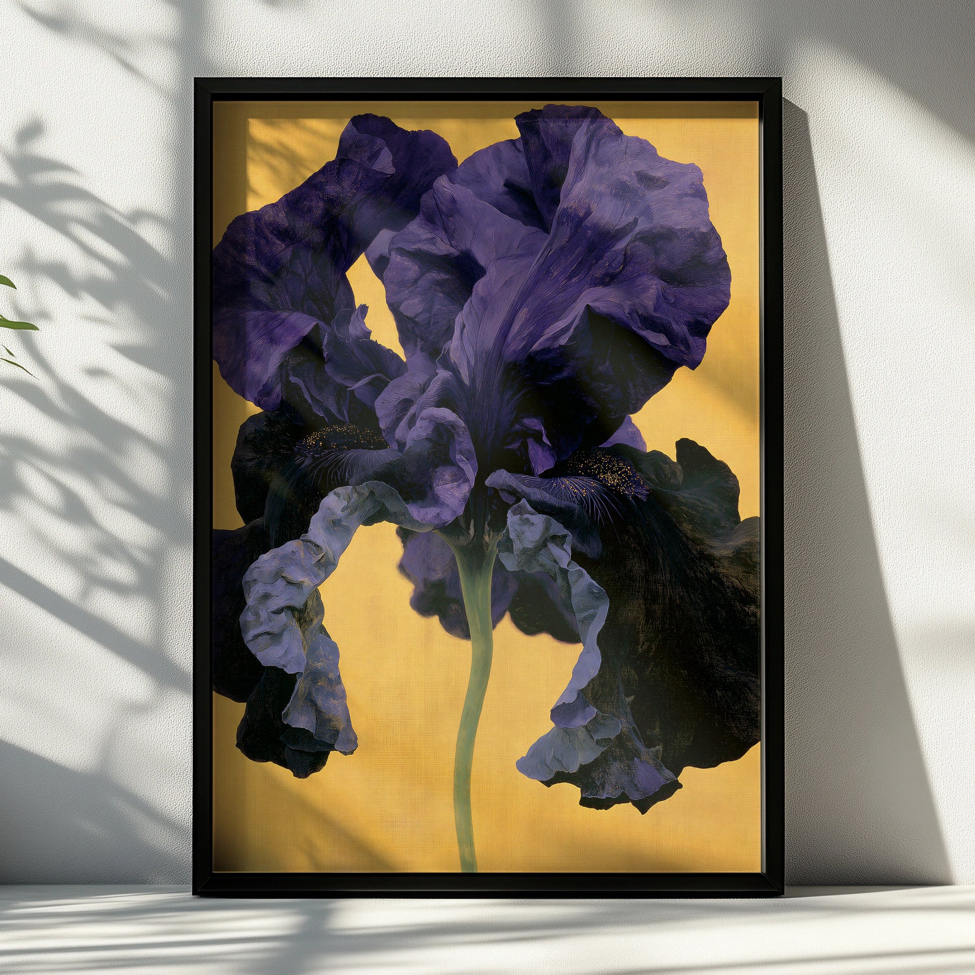 Vibrant Purple Iris Flower Art Print, Botanical Wall Decor, Modern Floral Artwork
