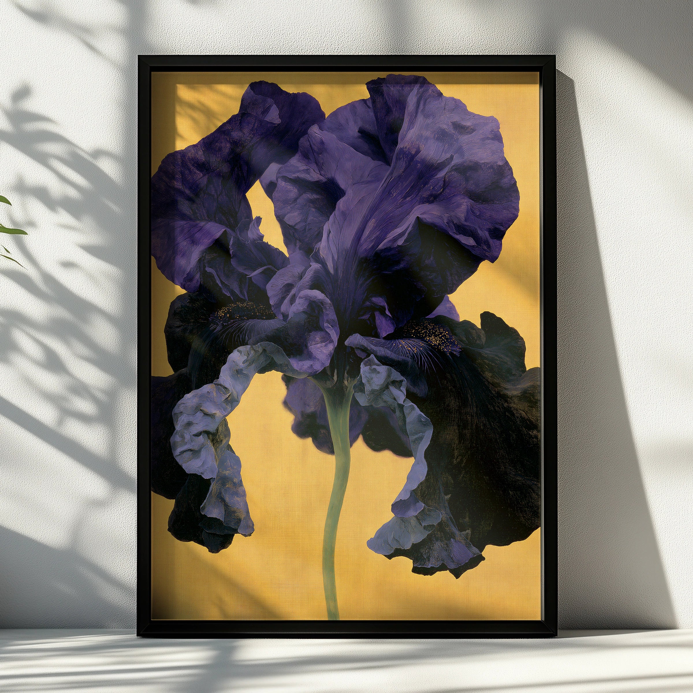 Vibrant Purple Iris Flower Art Print, Botanical Wall Decor, Modern Floral Artwork