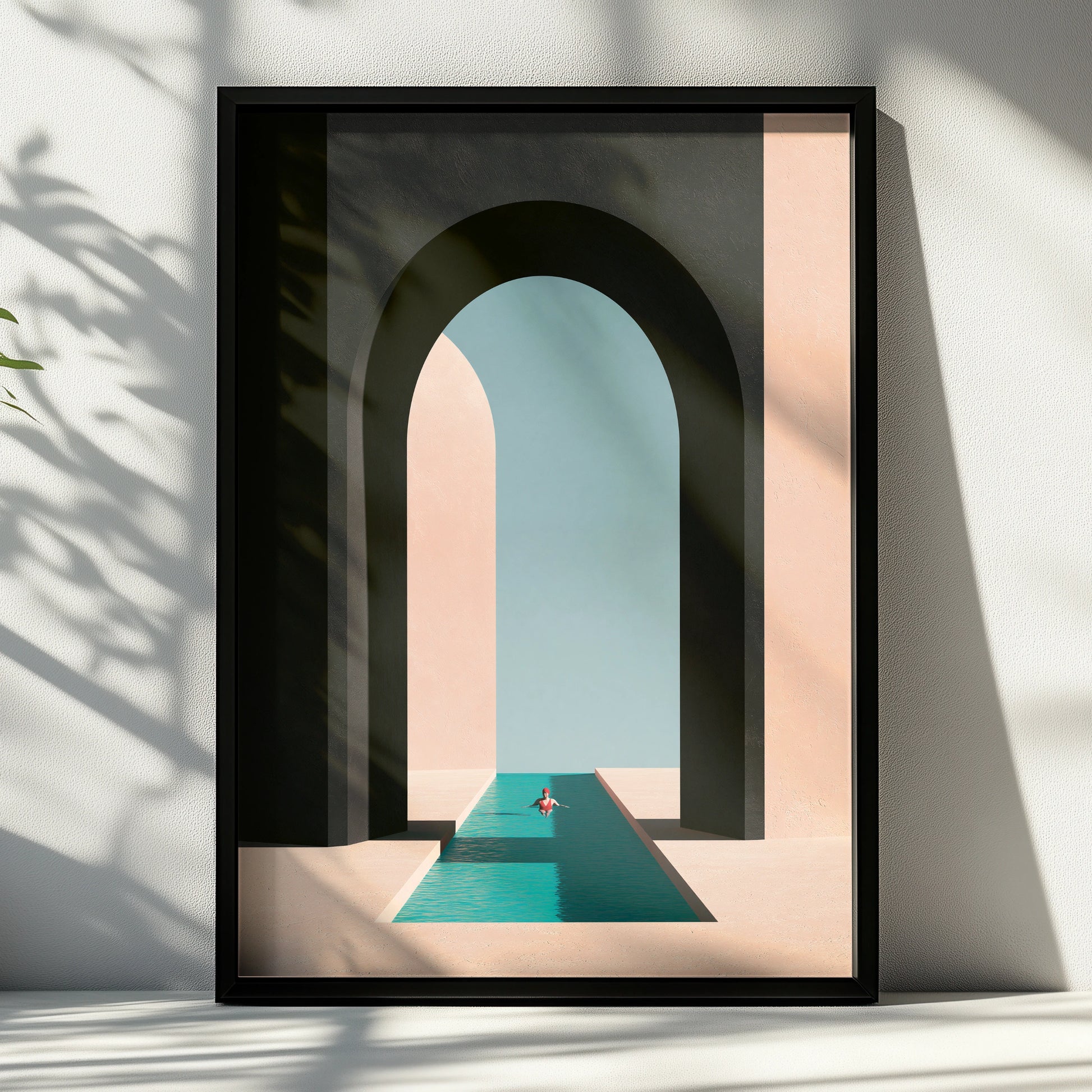 Pool Perspective Artwork, Minimalist Poster, Modern Wall Art for Home Decor